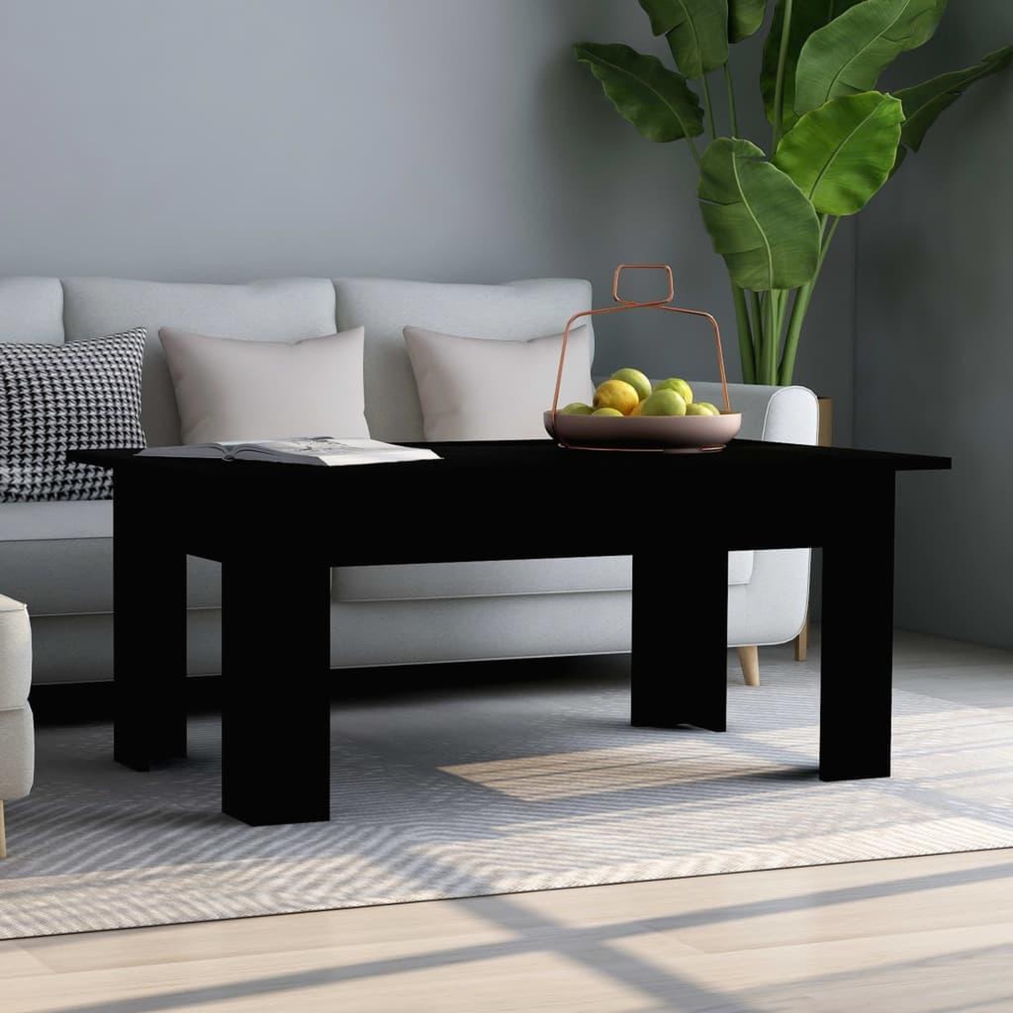 VIDAXL Table basse Noir 100x60x42 cm Bois d'ingenierie