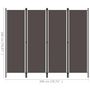 Voir la diapositive 6 : VIDAXL Cloison de separation 4 panneaux Anthracite 200x180 cm