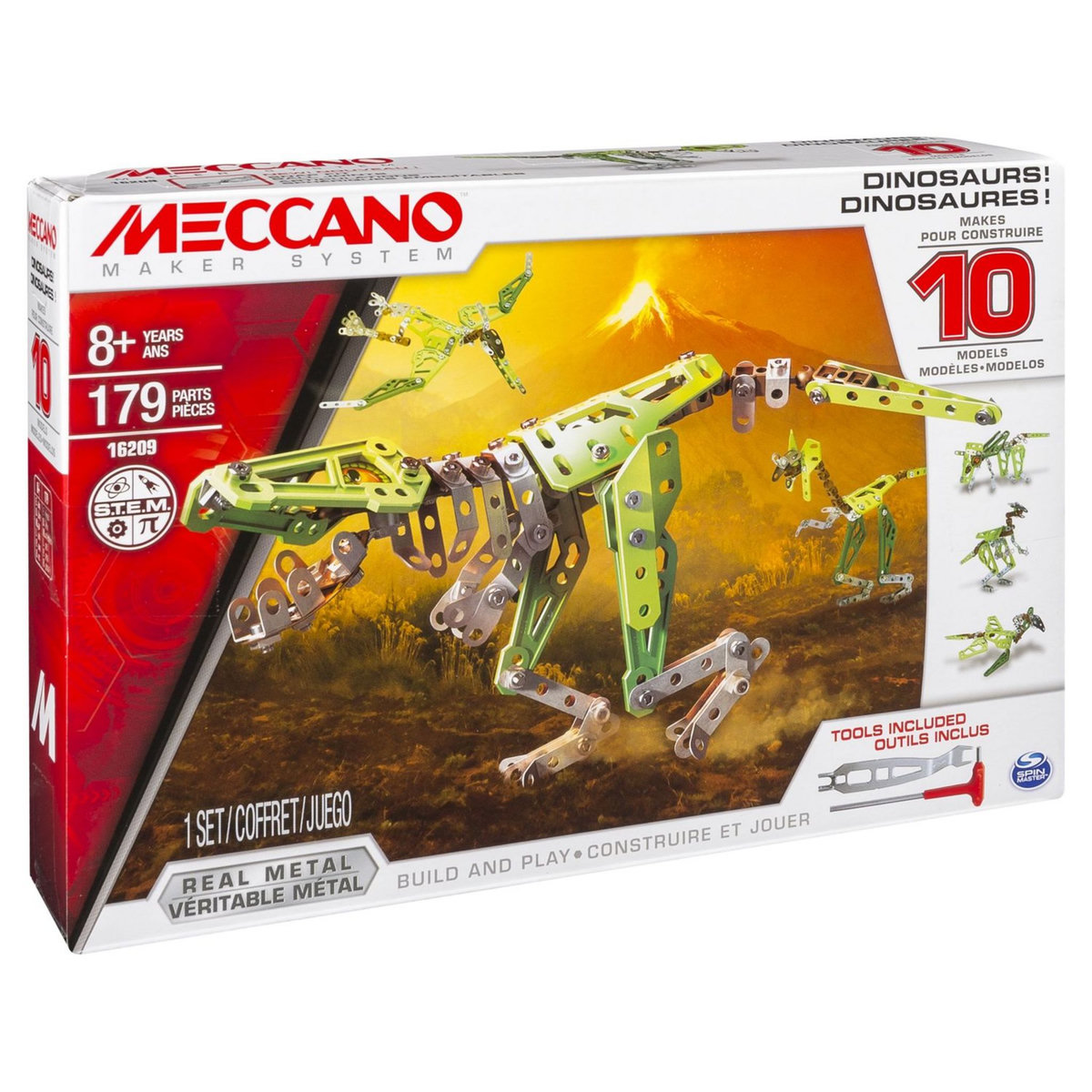 MECCANO Coffret Dinosaures - 10 modèles à construire