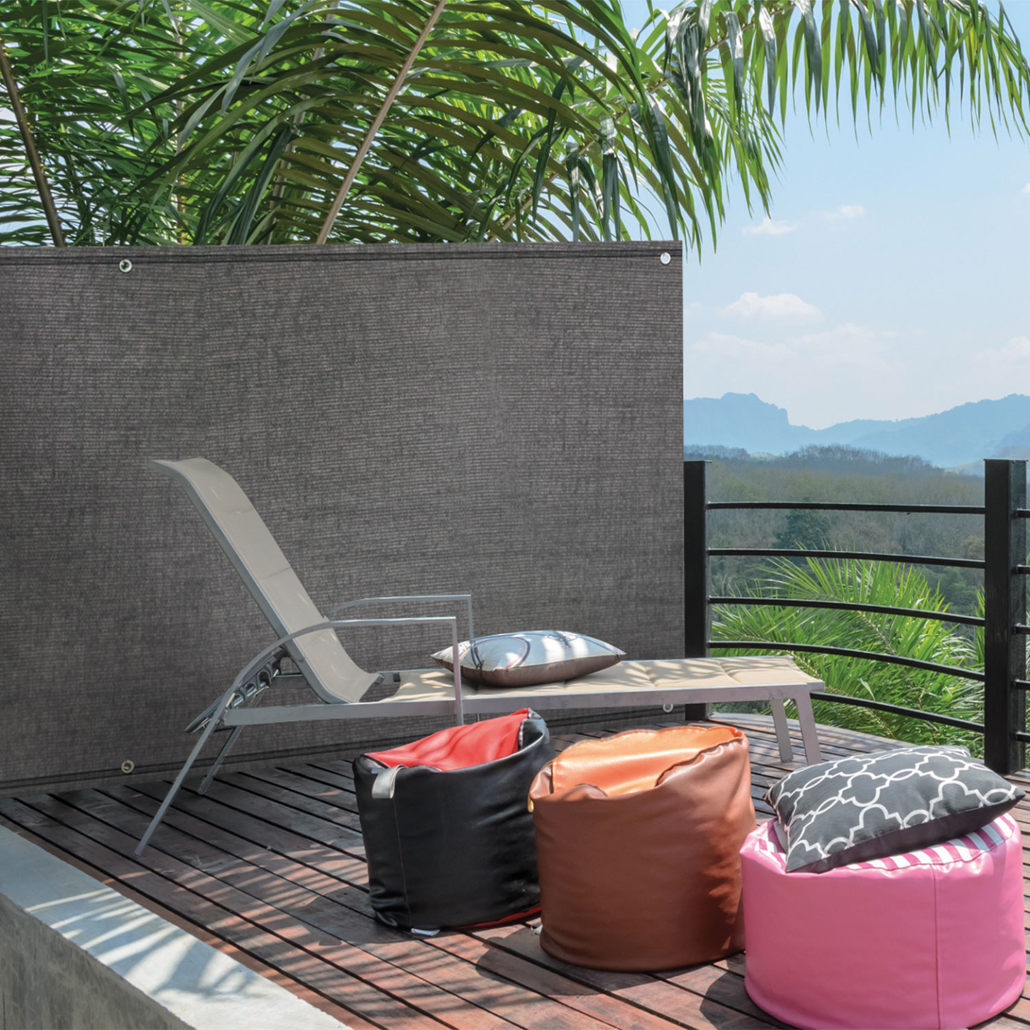 Voir la diapositive 4 : ID MARKET Brise vue haute densité 1 x 10 m gris 300 gr/m² qualité pro