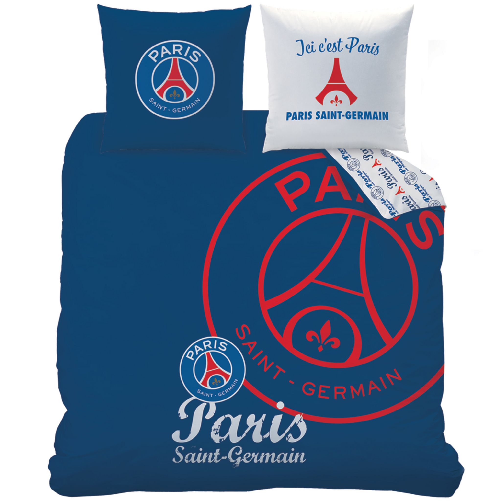 PSG Parure housse de couette coton PSG RED SCORE pas cher - Auchan.fr