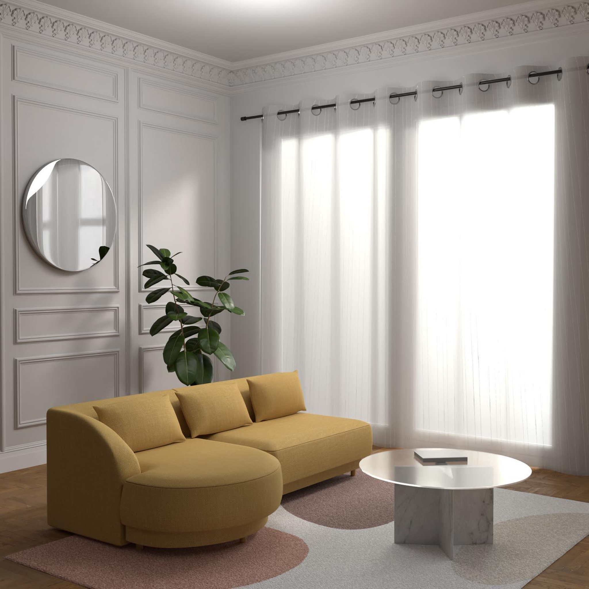 SOLEIL D'OCRE Voile à oeillets baie vitrée 280x250 cm maelis blanc, pas soleil d'ocre