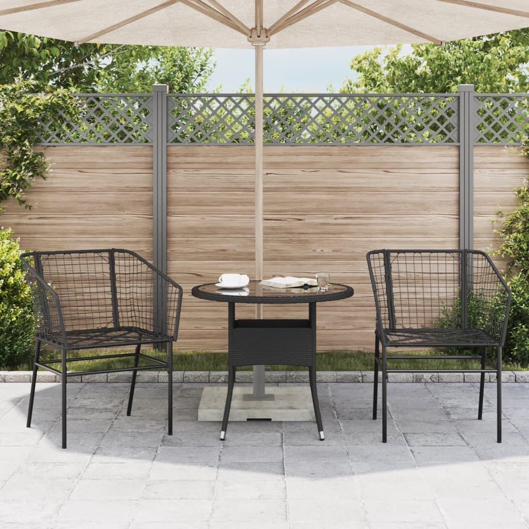 Voir la diapositive 3 : VIDAXL Chaises de jardin lot de 2 Noir Resine tressee