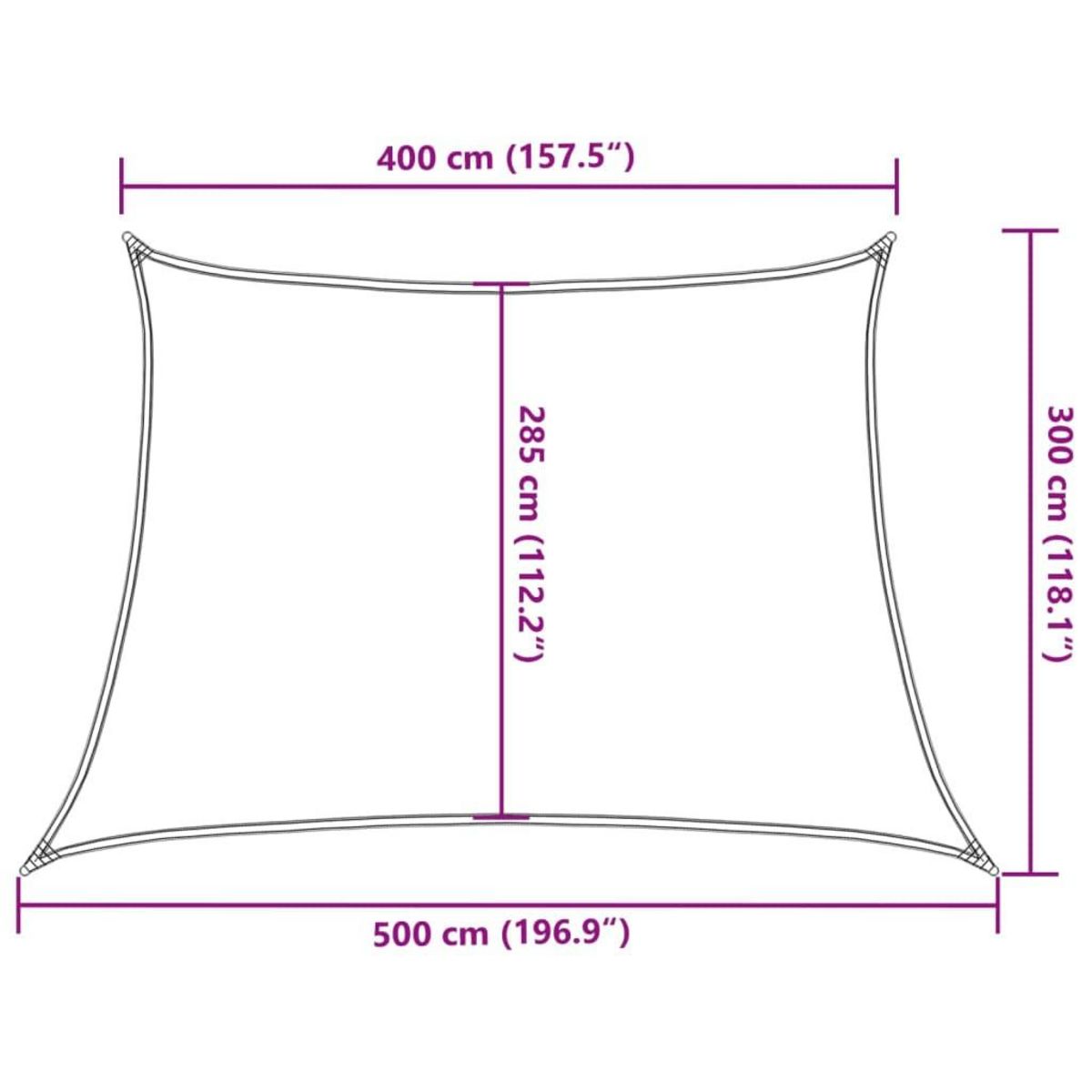 VIDAXL Voile d'ombrage 160 g/m^2 Blanc 4/5x3 m PEHD