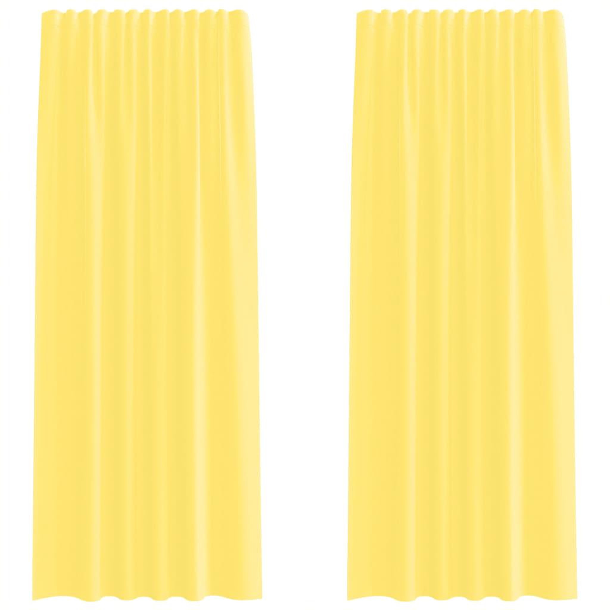 Voir la diapositive 2 : VIDAXL Rideaux en voile avec boucles 2 pcs jaune 140x245 cm