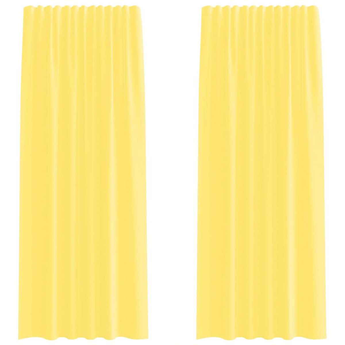 VIDAXL Rideaux en voile avec boucles 2 pcs jaune 140x245 cm
