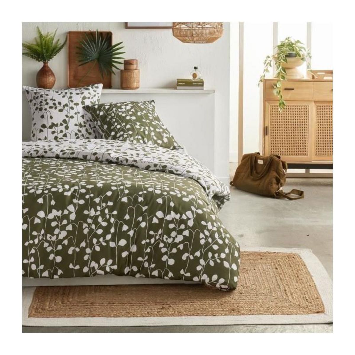Today Parure de lit - TODAY Crazy - Imprimé Floral - 2 personnes - 220 x 240 cm - Vert