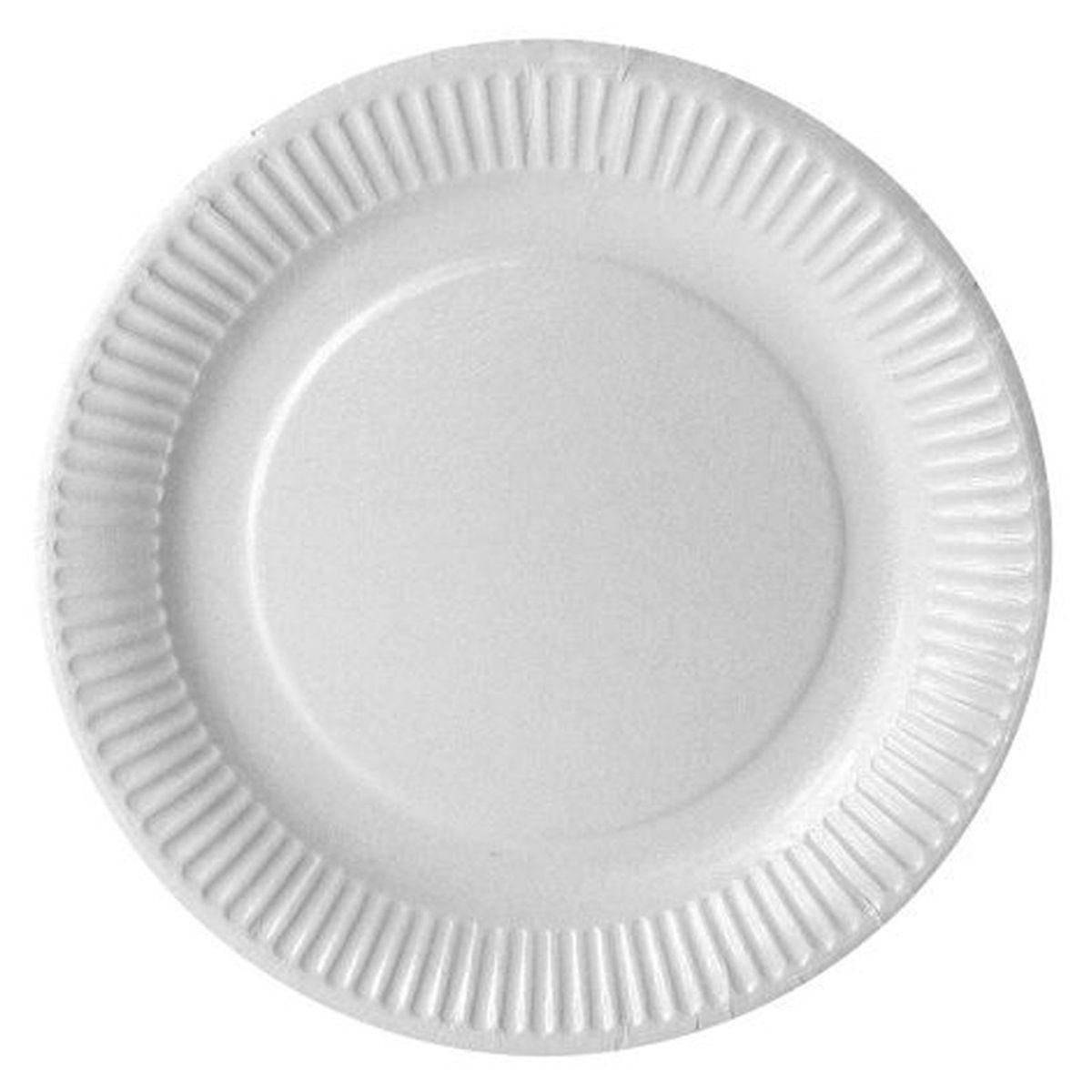 ACTUEL Assiettes à dessert en carton blanc 18cm compostables x50