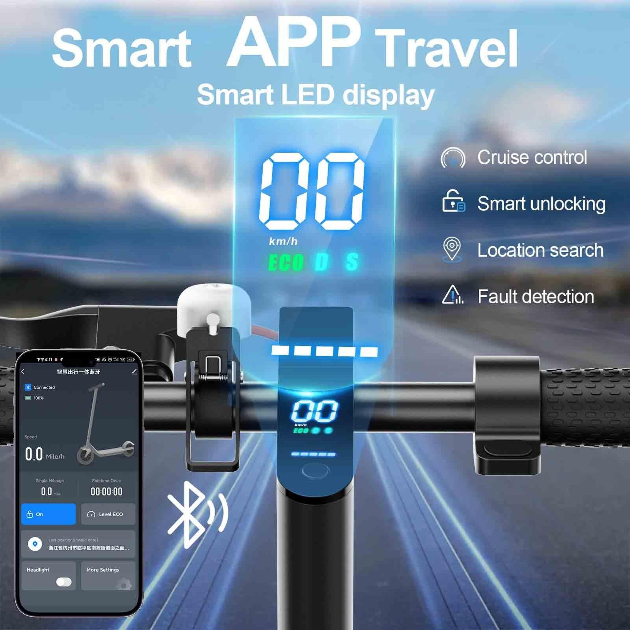 Voir la diapositive 6 : TODIMART Trottinette électrique pliable todimart t3, pneus pleins 8,5 , contrôle via application, noire