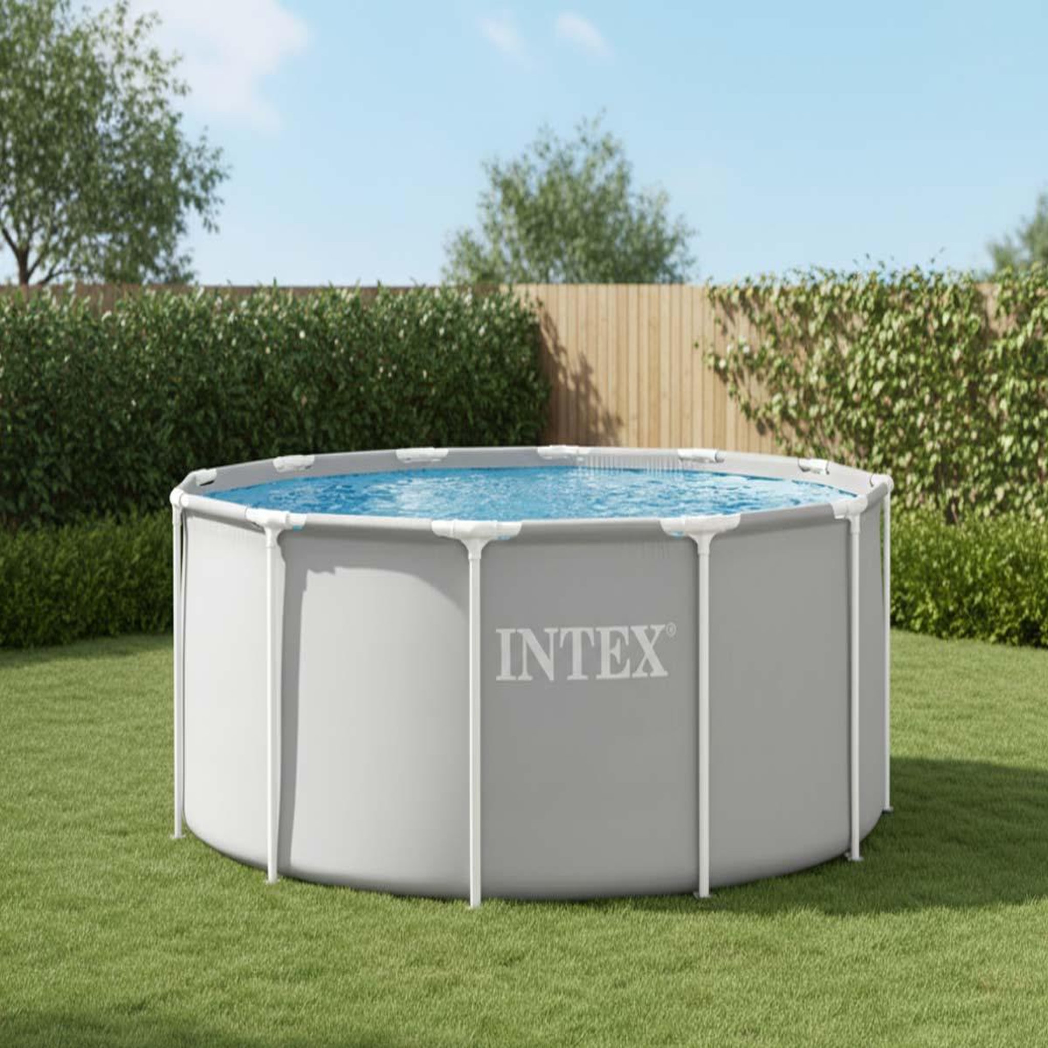 Voir la diapositive 2 : INTEX Piscine tubulaire prism frame ronde 3,66 x 1,22 m - intex