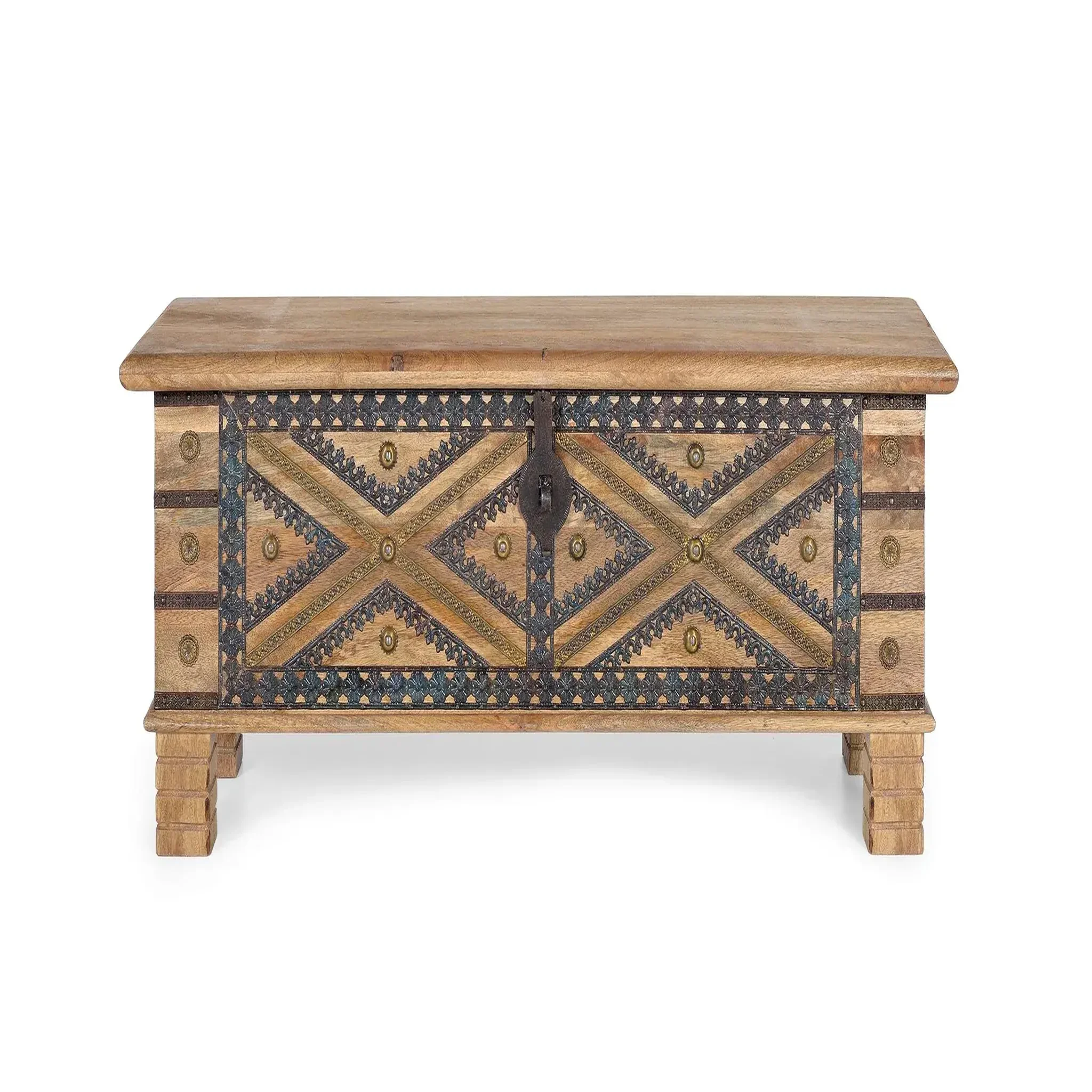 GINER Y COLOMER SL Coffre en bois de manguier 116 cm style vintage ethnique