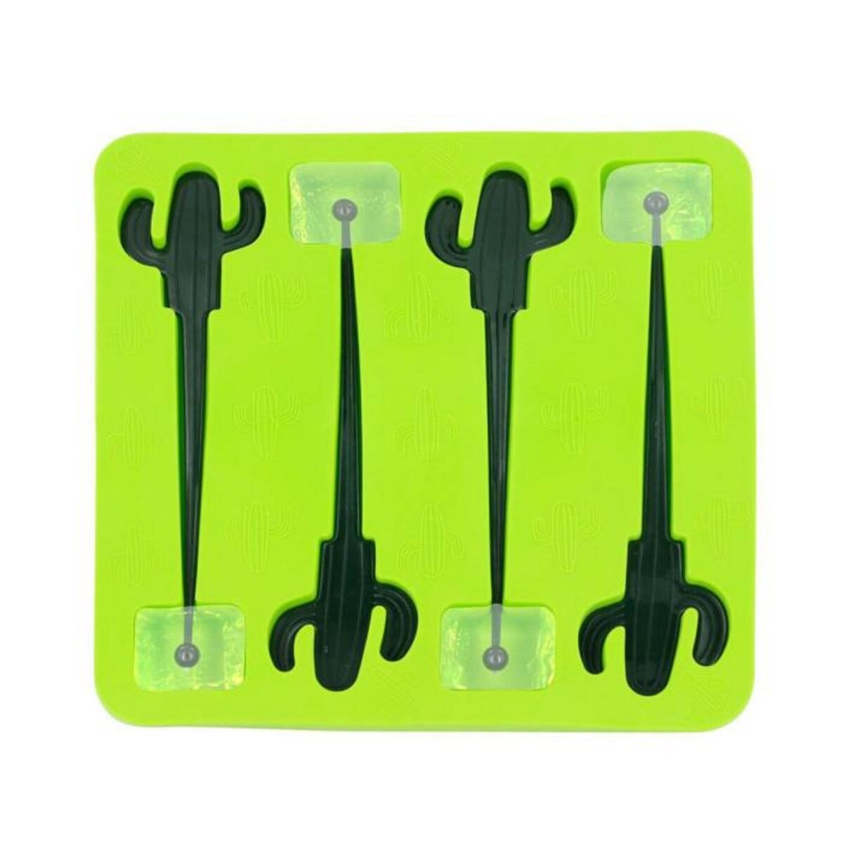 Paris Prix Moule à Glaçons & Agitateur  Cactus  18cm Vert