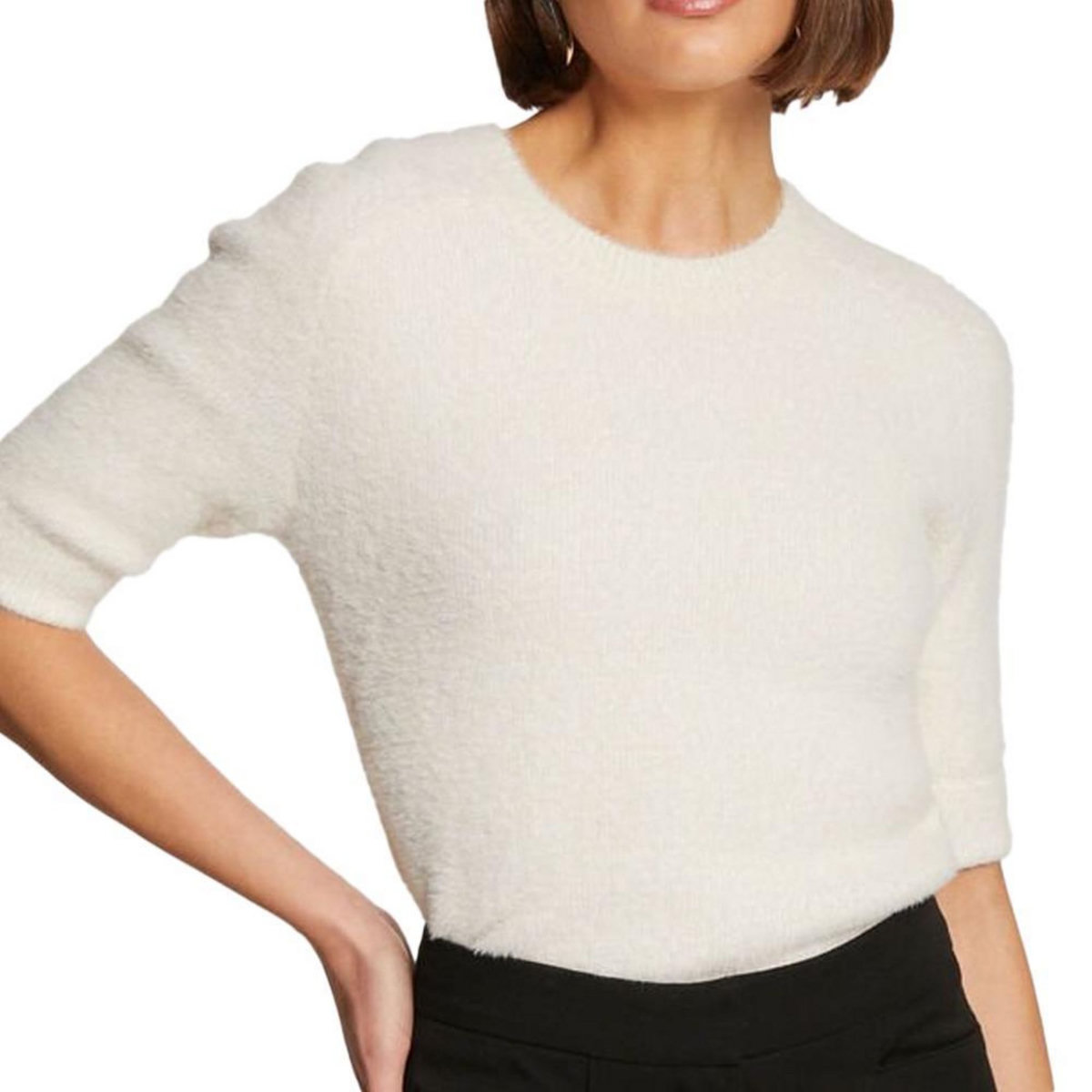 MORGAN Pull Manches Courtes Ecru Femme Morgan MTOM