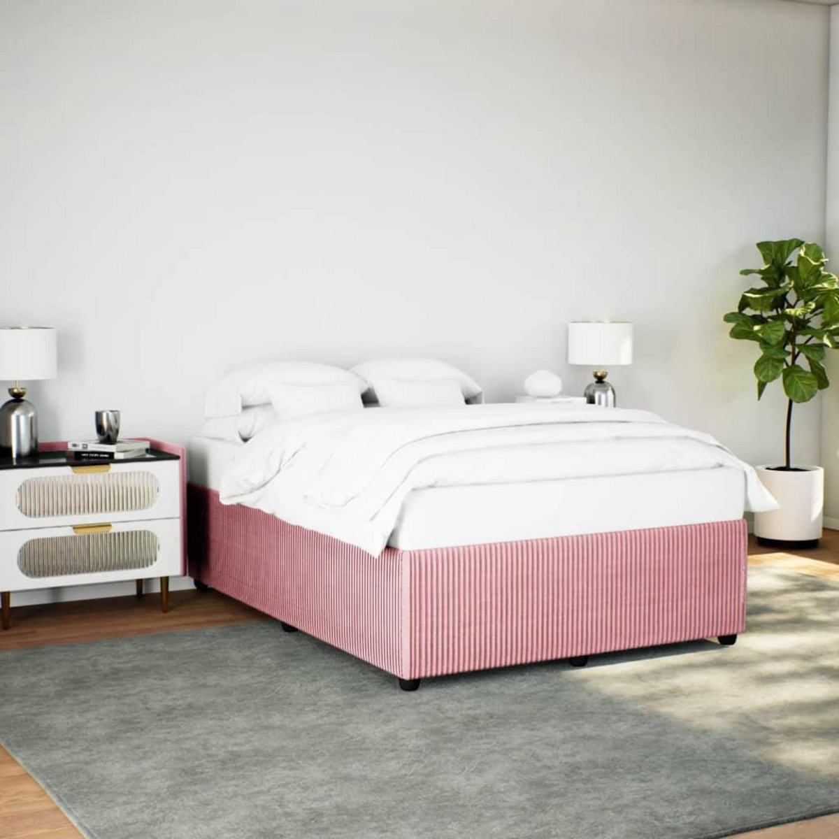 VIDAXL Cadre de lit sans matelas rose 140x190 cm velours
