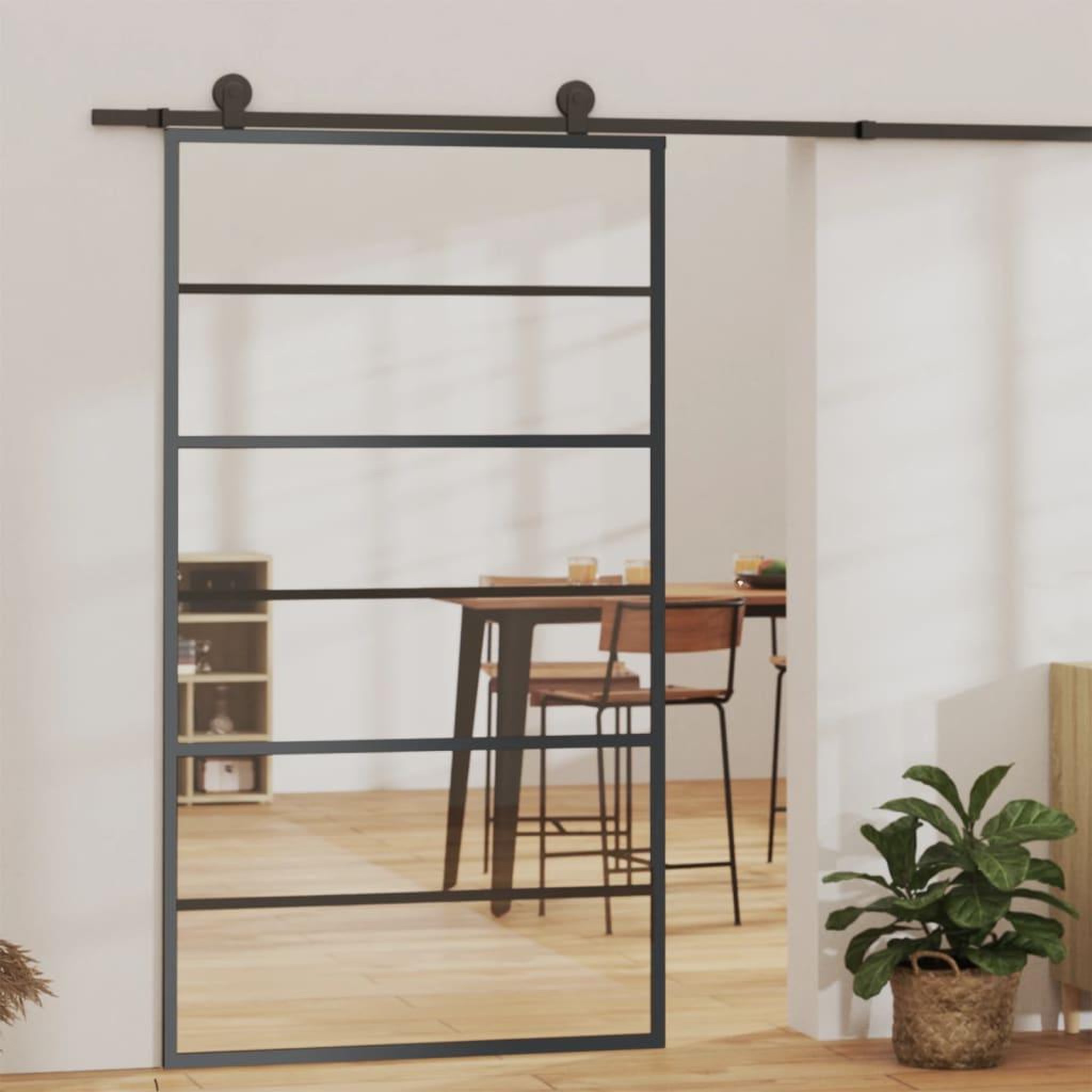 VIDAXL Porte coulissante et quincaillerie Verre et Aluminium 102x205cm