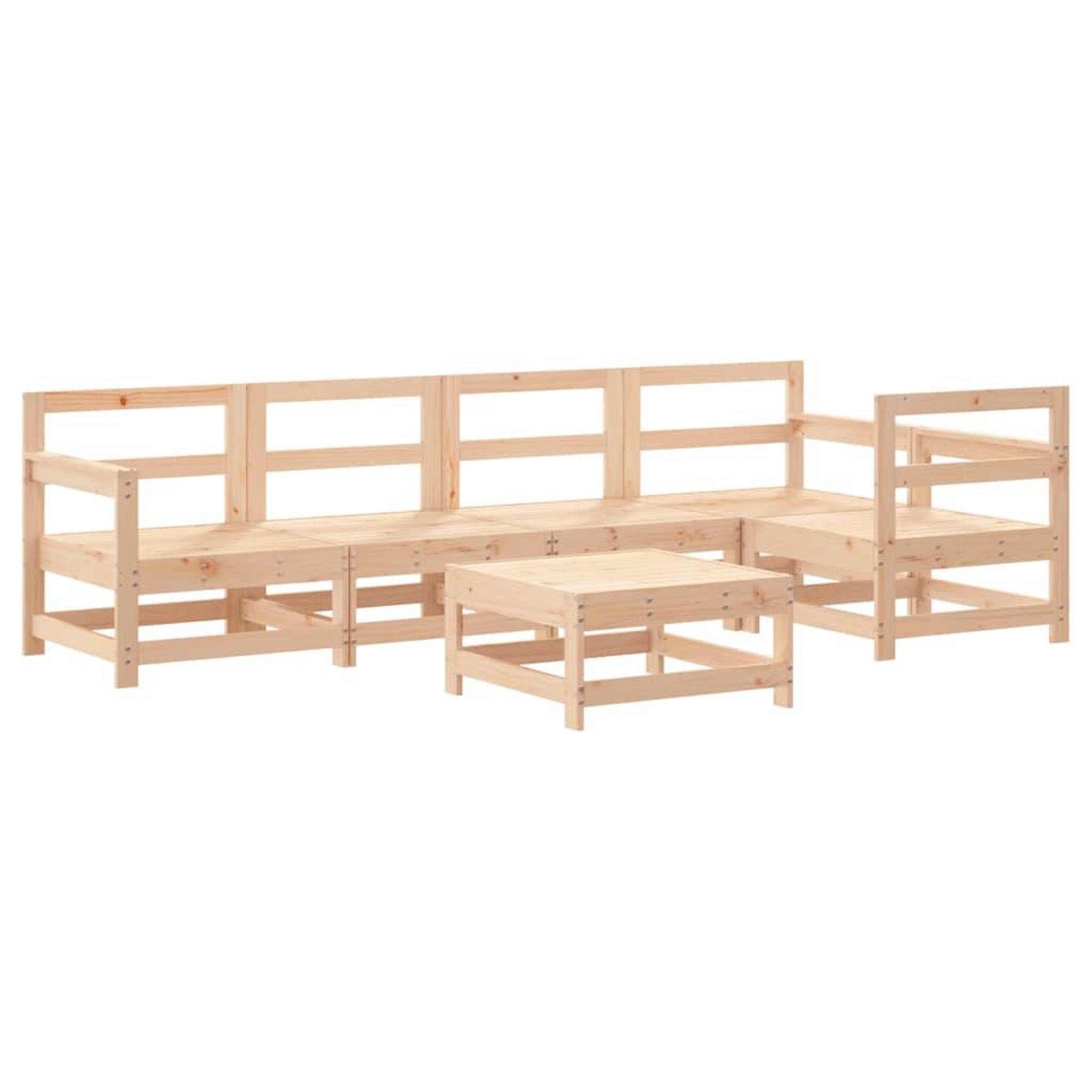 Voir la diapositive 2 : VIDAXL Salon de jardin 6 pcs Bois de pin massif
