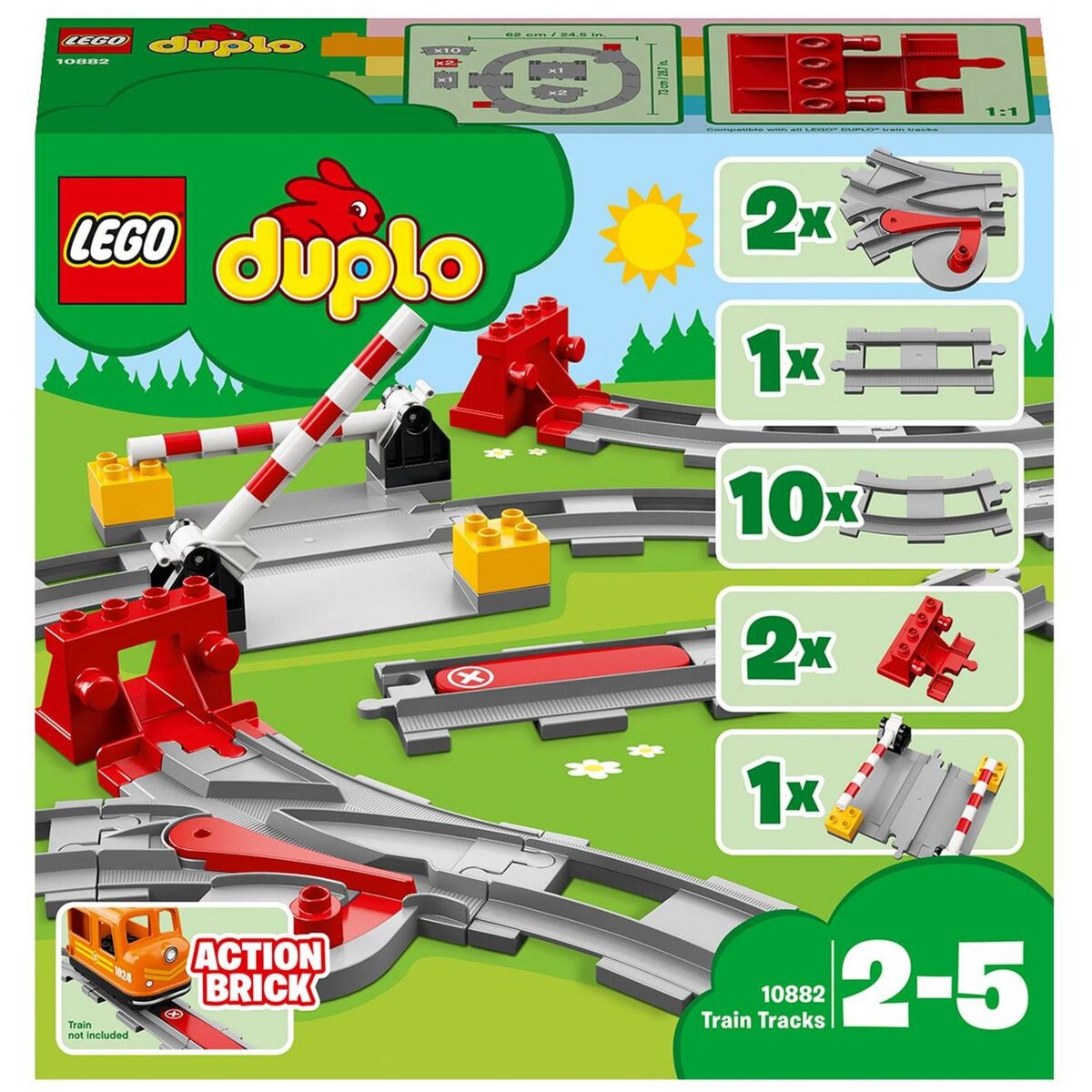 LEGO LEGO DUPLO Ma Ville 10882 Les Rails du Train, Jeu de Construction pour Enfant
