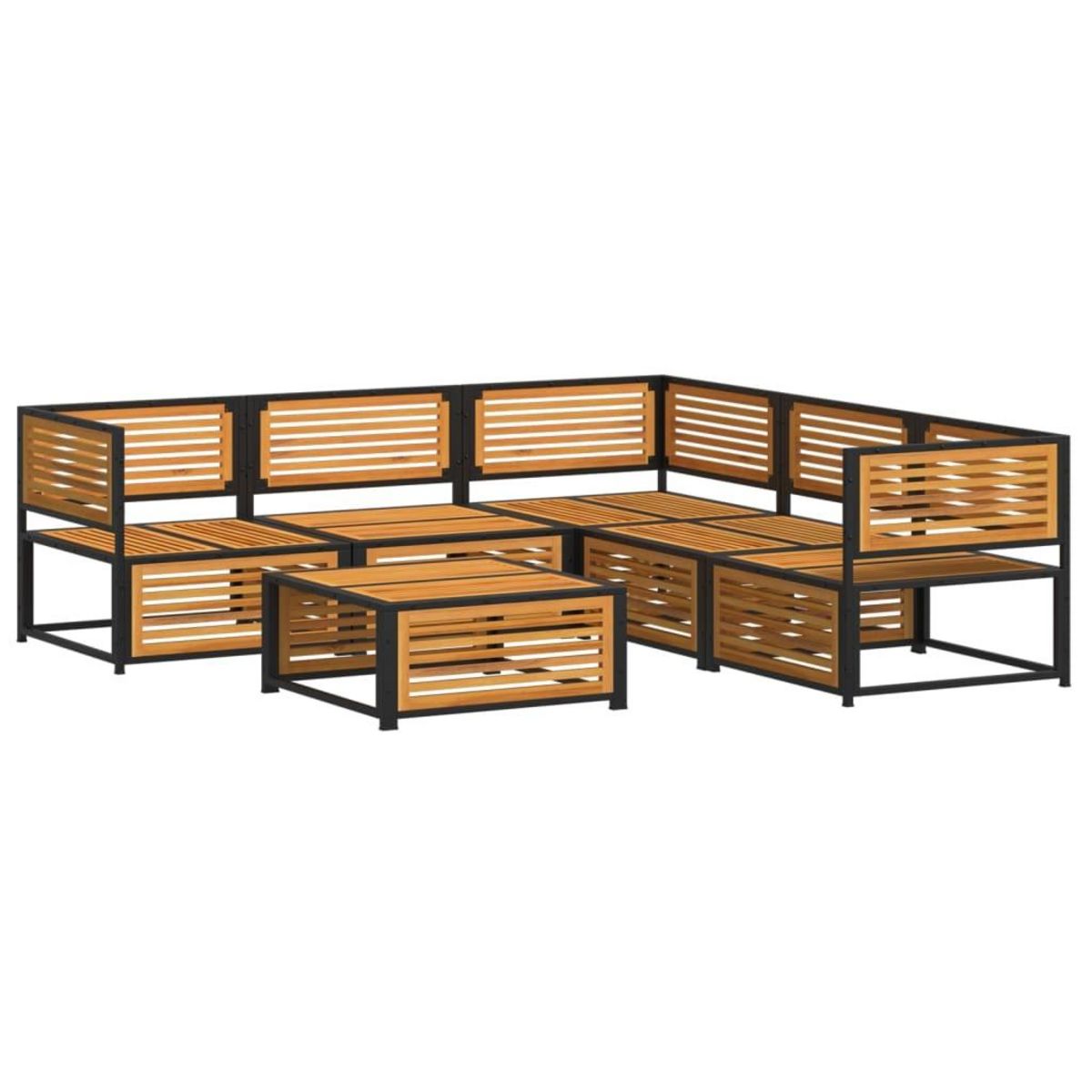 VIDAXL Salon de jardin avec coussins 6 pcs bois d'acacia solide