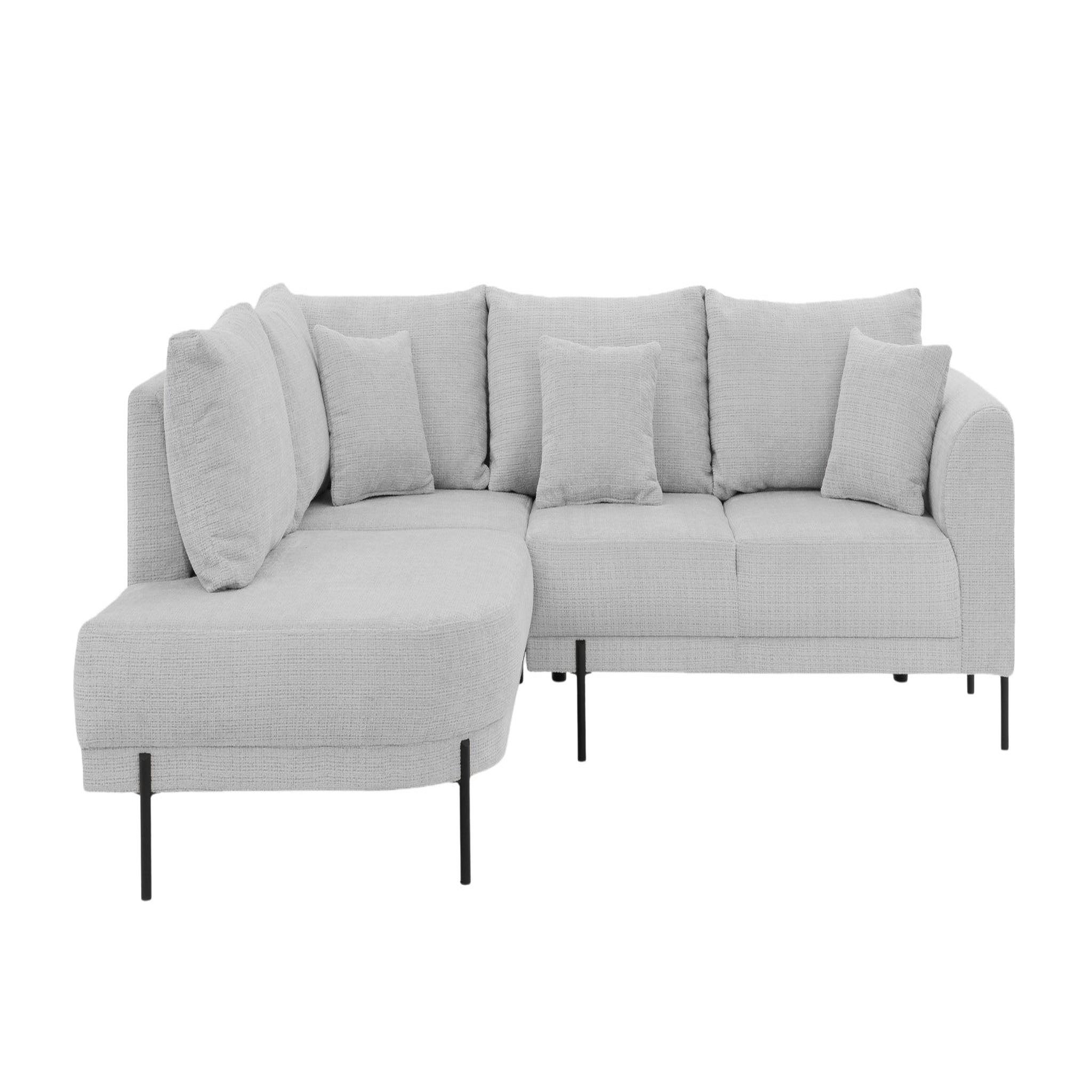 Voir la diapositive 1 : CASANOVA PARIS Bianca - canapé d'angle tissu chenille 4 places