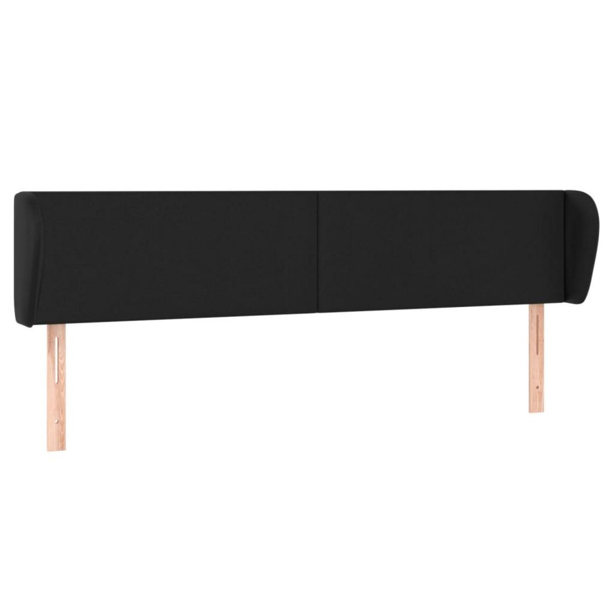 VIDAXL Tete de lit avec oreilles Noir 203x23x78/88 cm Similicuir