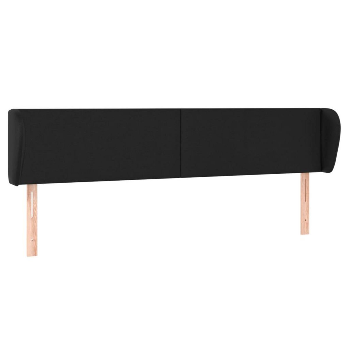 VIDAXL Tete de lit avec oreilles Noir 203x23x78/88 cm Similicuir