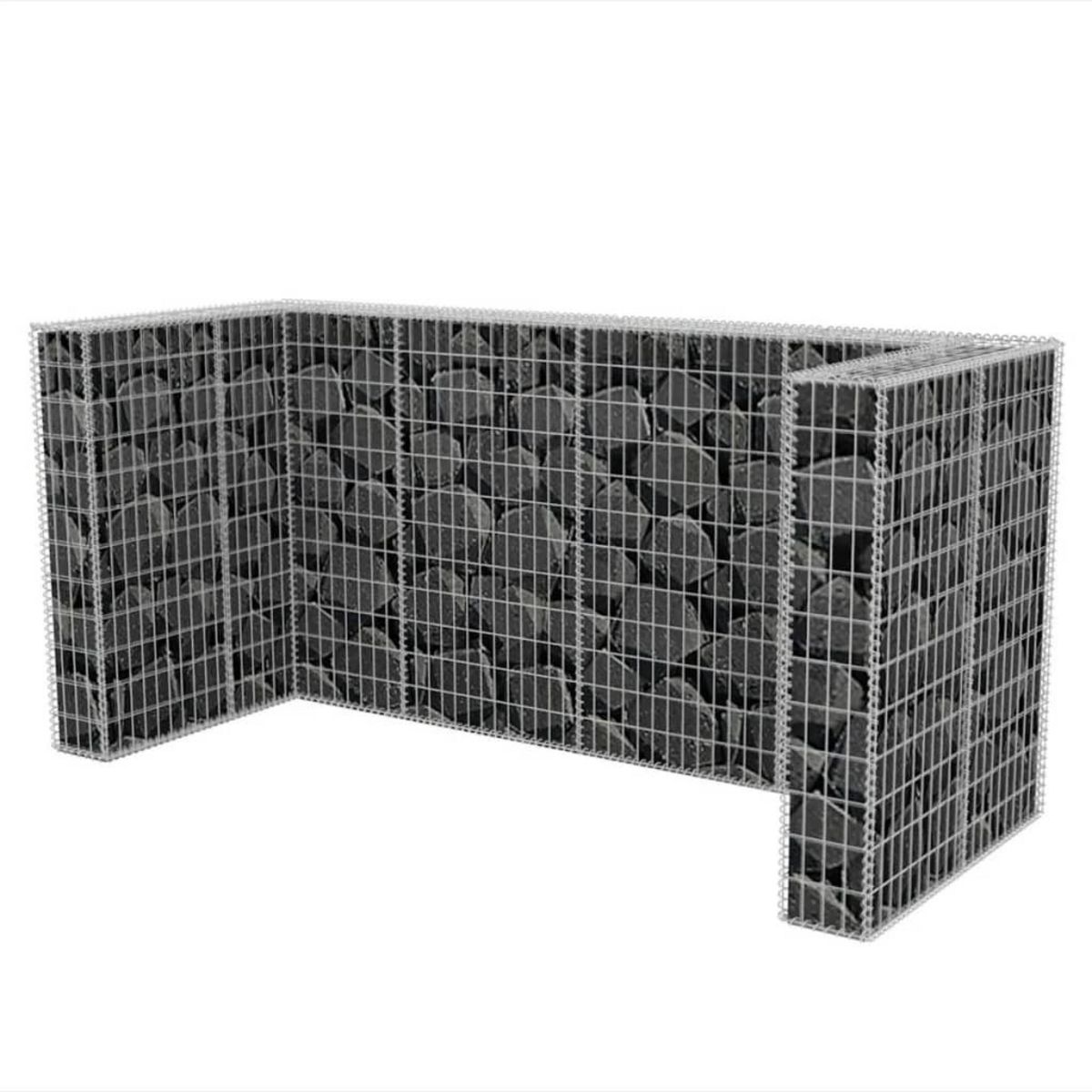 VIDAXL Cadre de gabion de poubelle triple Acier 250 x 100 x 120 cm