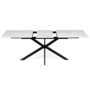 Voir la diapositive 3 : ID MARKET Table à manger extensible rectangle ALIX 6-10 personnes pied araignée noir plateau effet marbre blanc ALASKA 160-200 cm