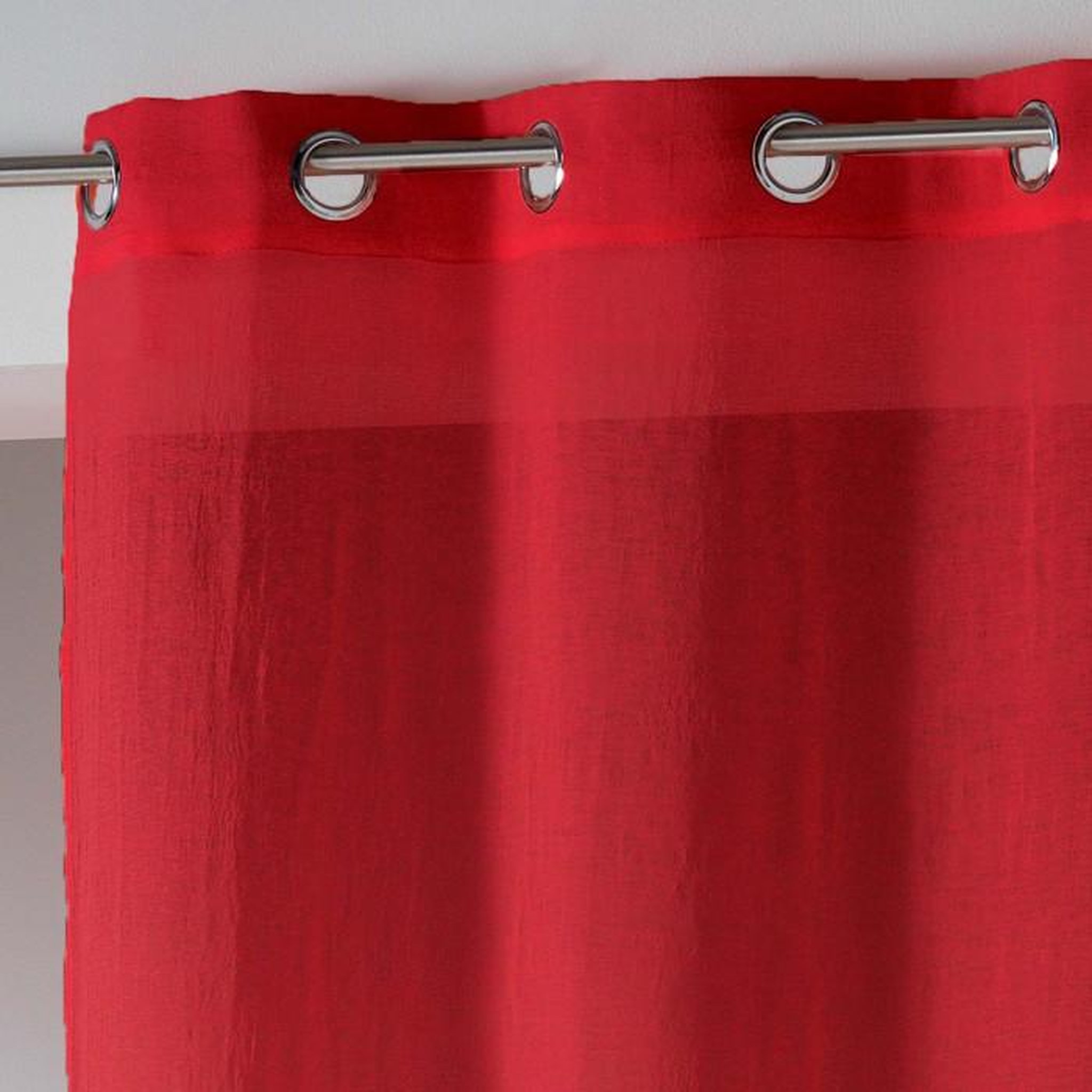 Voir la diapositive 2 : Paris Prix Rideau Voilage Étamine  Telma  140x280cm Rouge