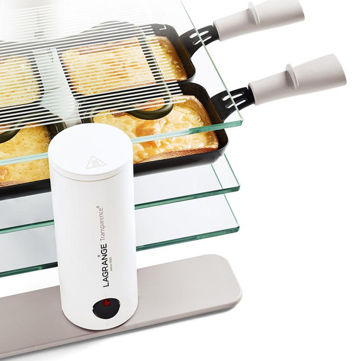 LAGRANGE Appareil à raclette 4 personnes 600w en verre - 009408