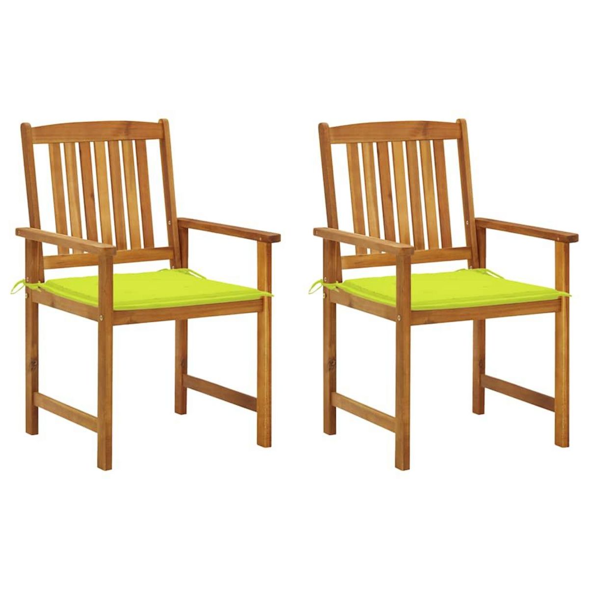 VIDAXL Chaises de jardin avec coussins lot de 2 Bois d'acacia massif