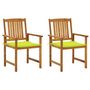 Voir la diapositive 1 : VIDAXL Chaises de jardin avec coussins lot de 2 Bois d'acacia massif