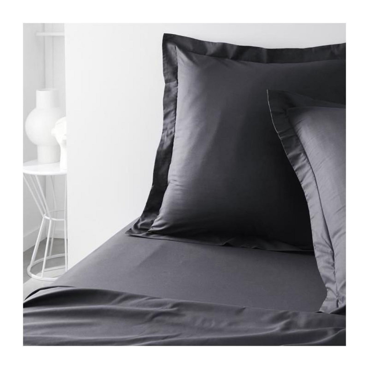 Today Taie d'oreiller TODAY Essential - 63 x 63+5 cm - 100% Coton uni - Fusain