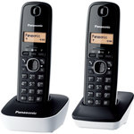 PANASONIC Téléphone sans fil duo dect noir - kxtg1612frw