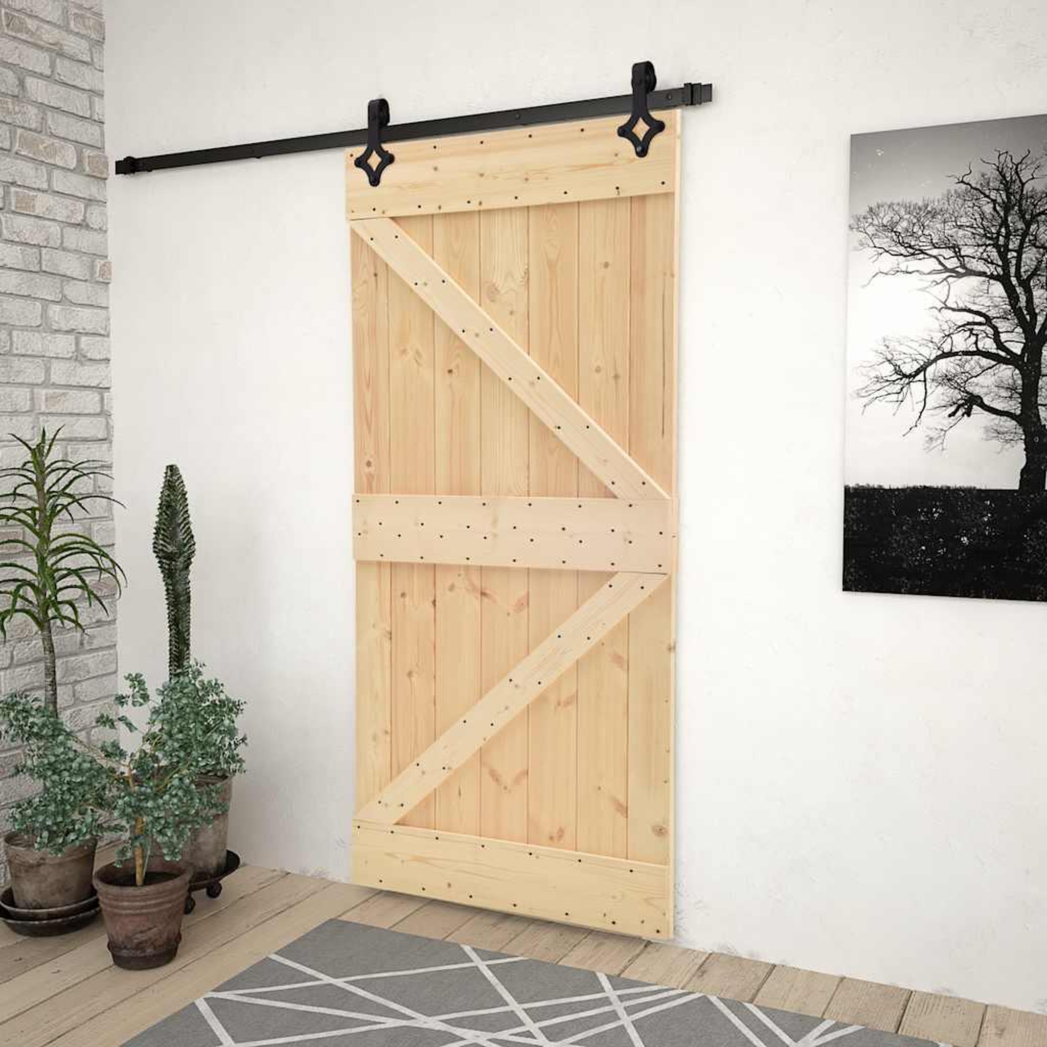 Voir la diapositive 3 : VIDAXL Porte coulissante avec kit de quincaillerie 80x210cm Pin massif