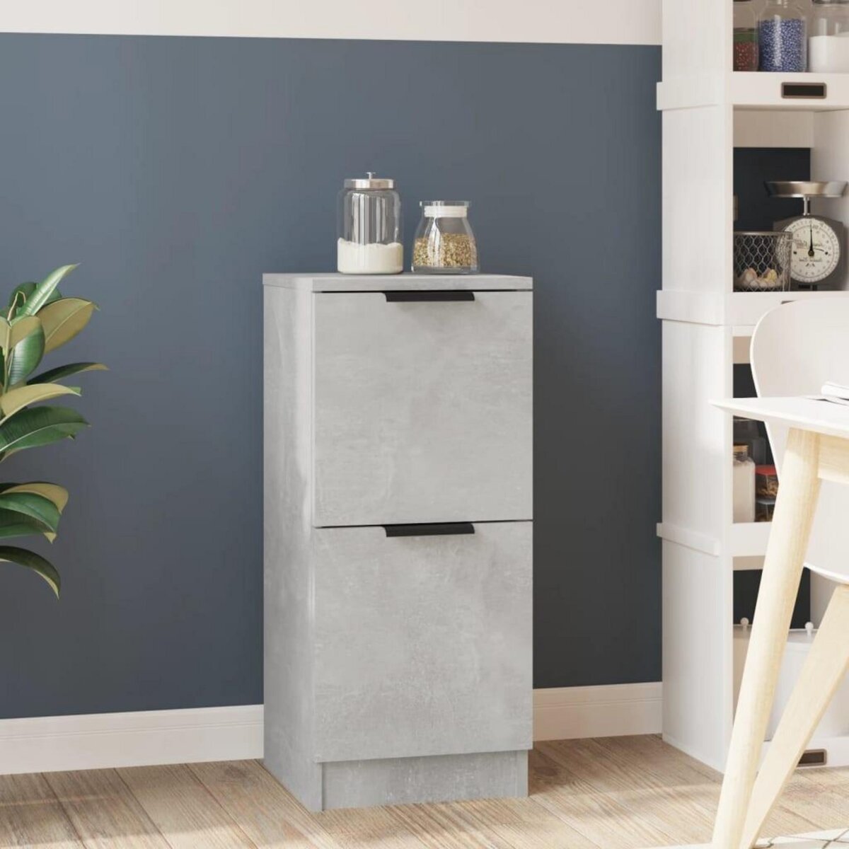 VIDAXL Buffet Gris beton 30x30x70 cm Bois d'ingenierie