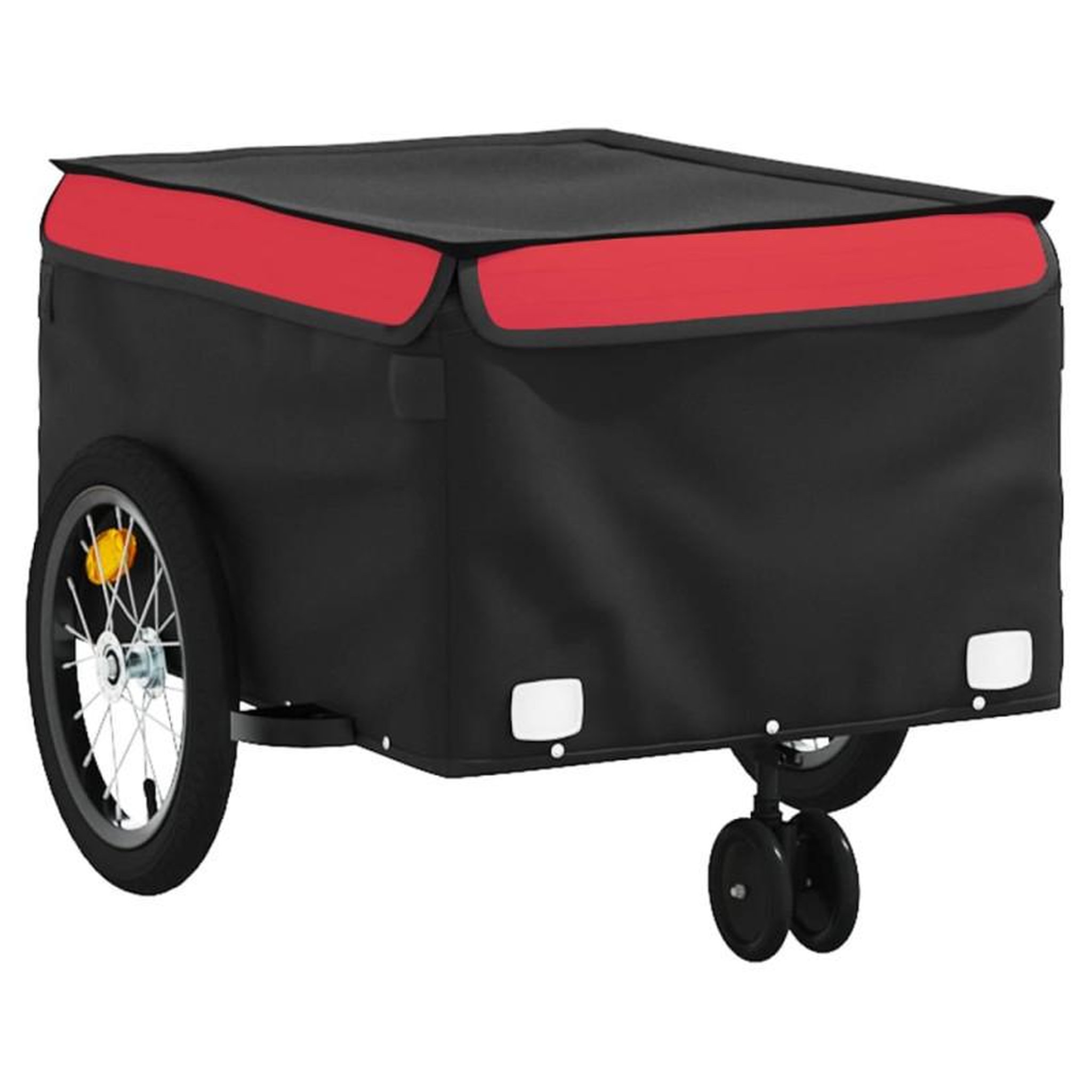 Voir la diapositive 4 : VIDAXL Remorque de vélo noir et rouge 45 kg fer