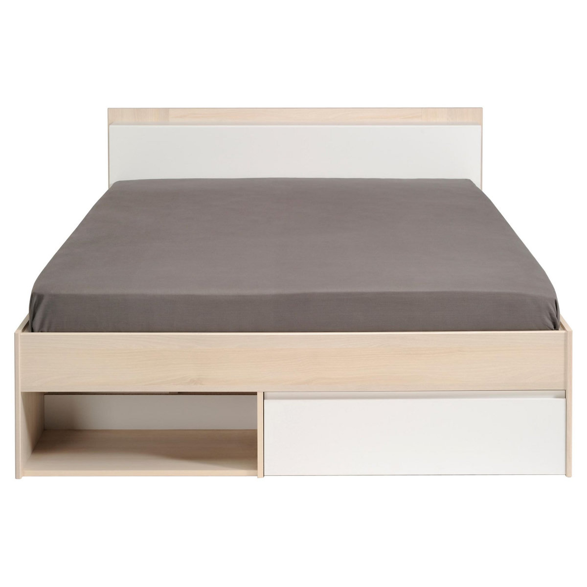 Lit double adulte 140x190 / 140x200 cm avec rangements BOOST