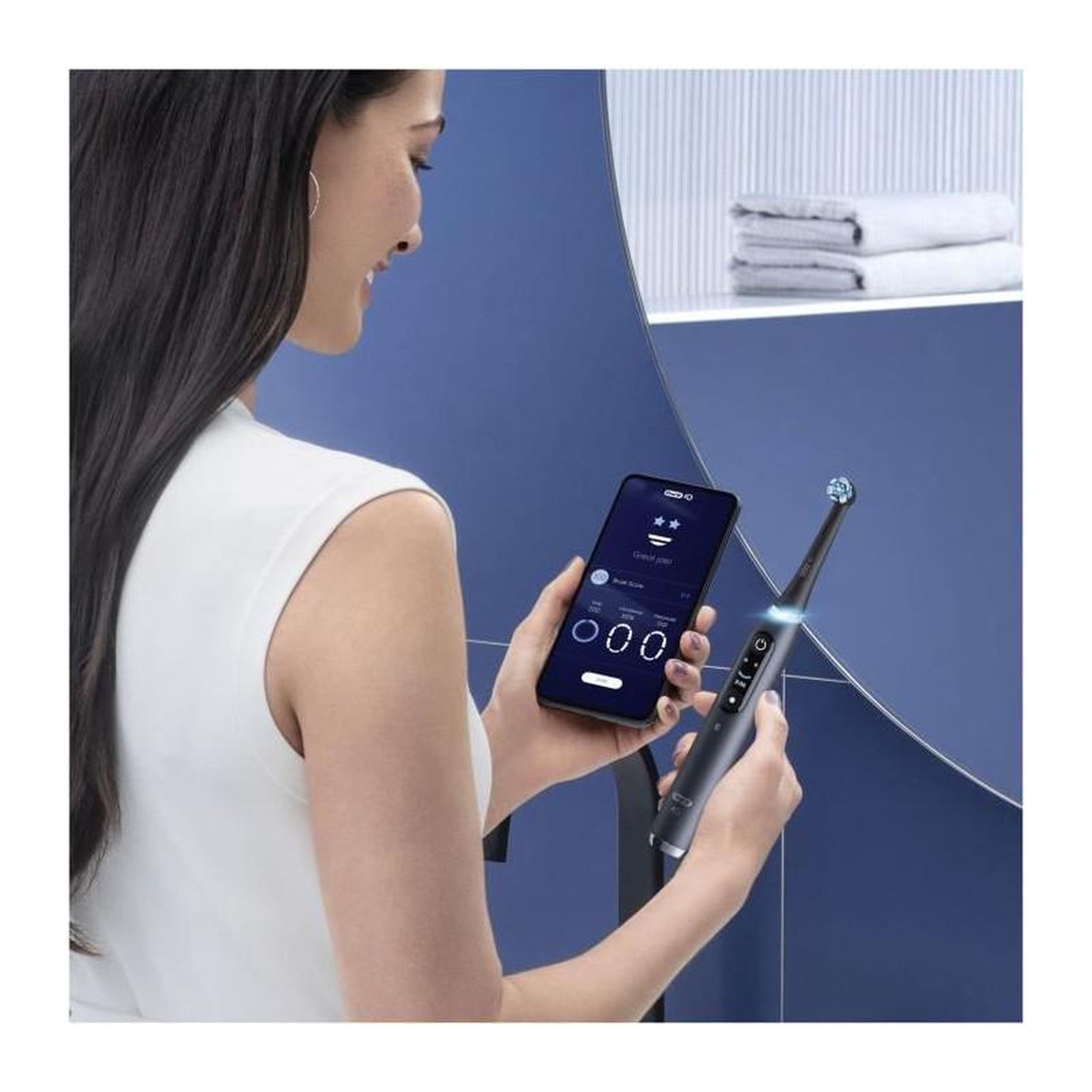 Voir la diapositive 4 : ORAL B Brosse a Dents Électrique Oral-B iO 9 - Noire - connectée Bluetooth, 1 Brossette, 1 Étui De Voyage Chargeur, 1 Pochette Magn