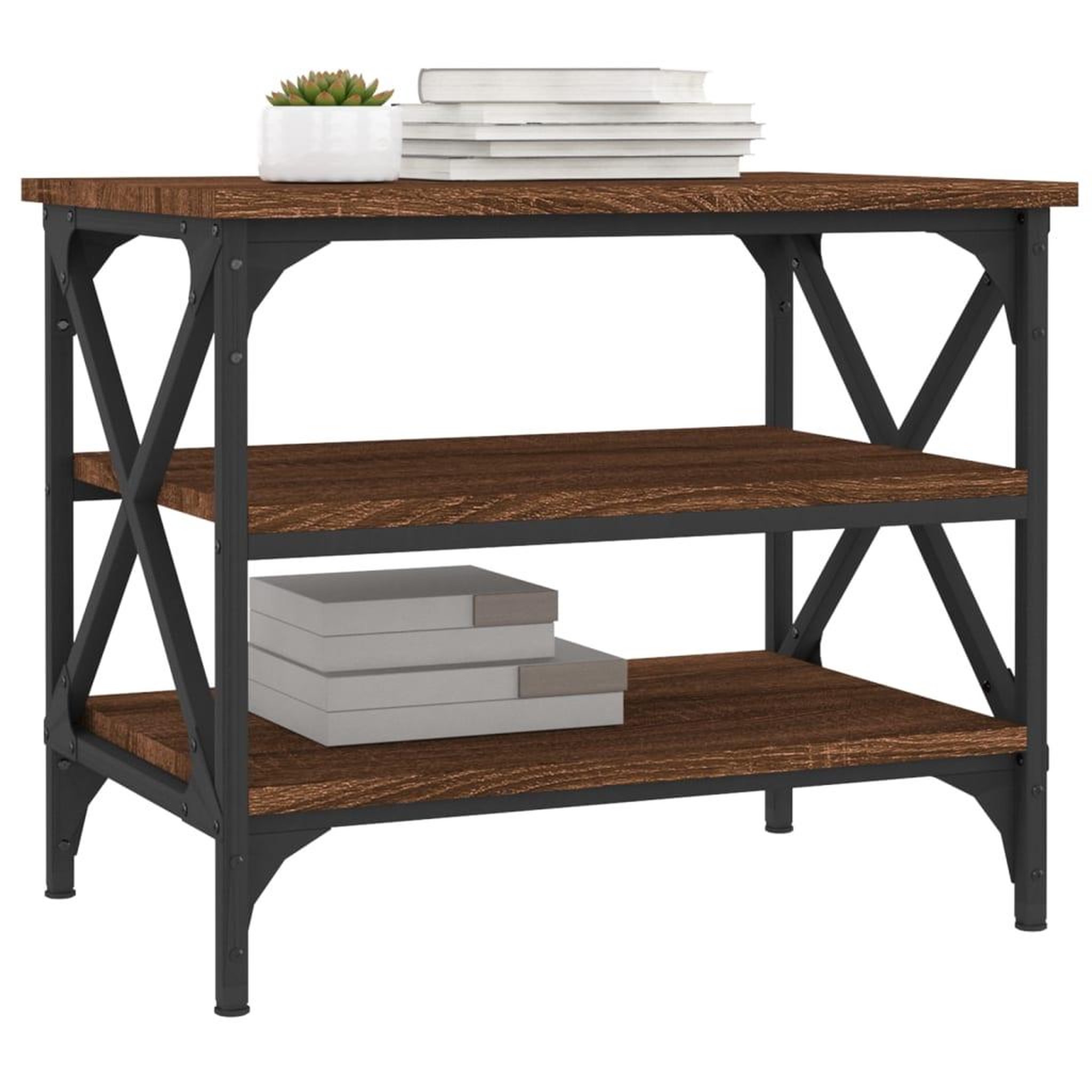 Voir la diapositive 4 : VIDAXL Table d'appoint Chene marron 55x38x45 cm Bois d'ingenierie