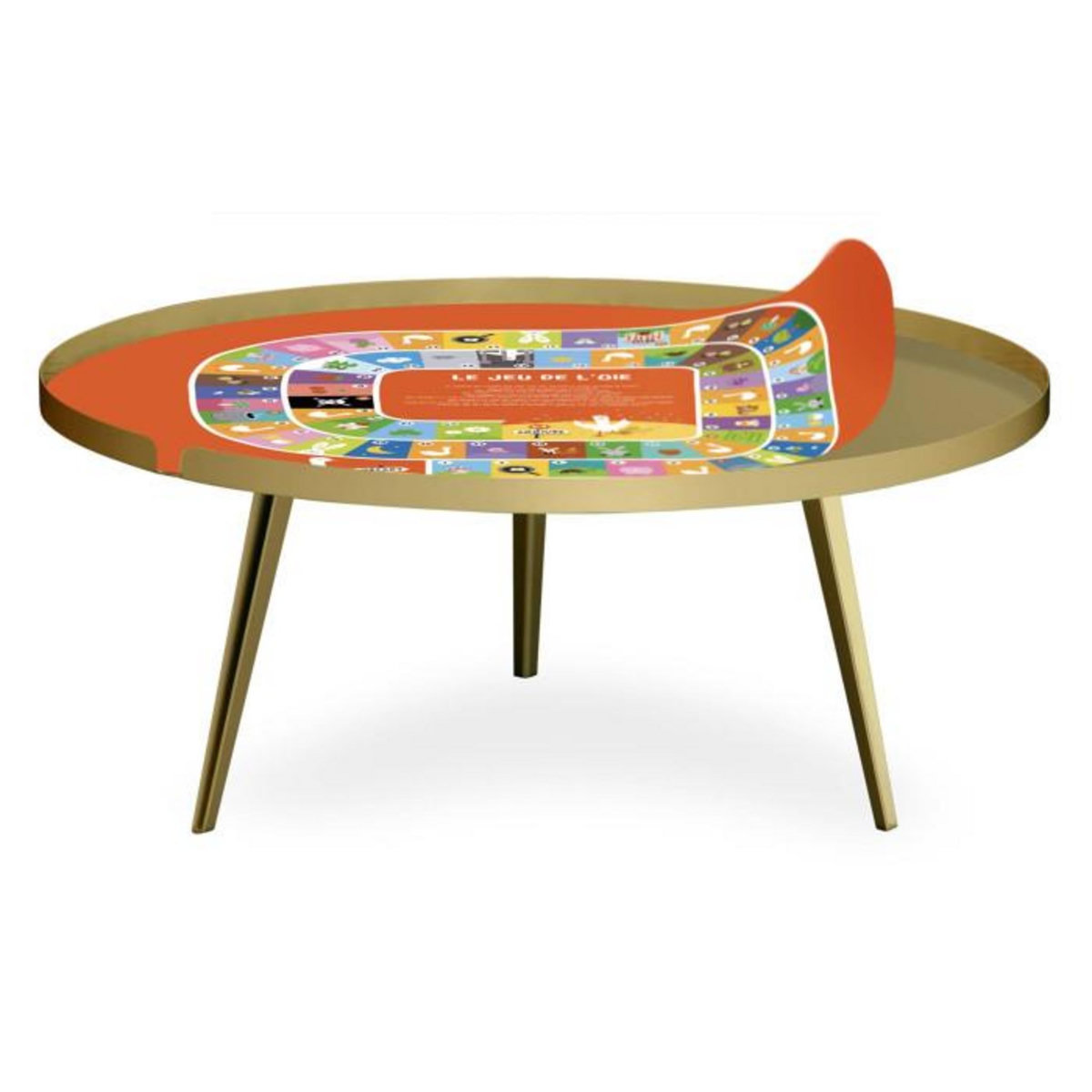 Paris Prix Table Basse à Rebord 2 Covers  Kid  90cm Or