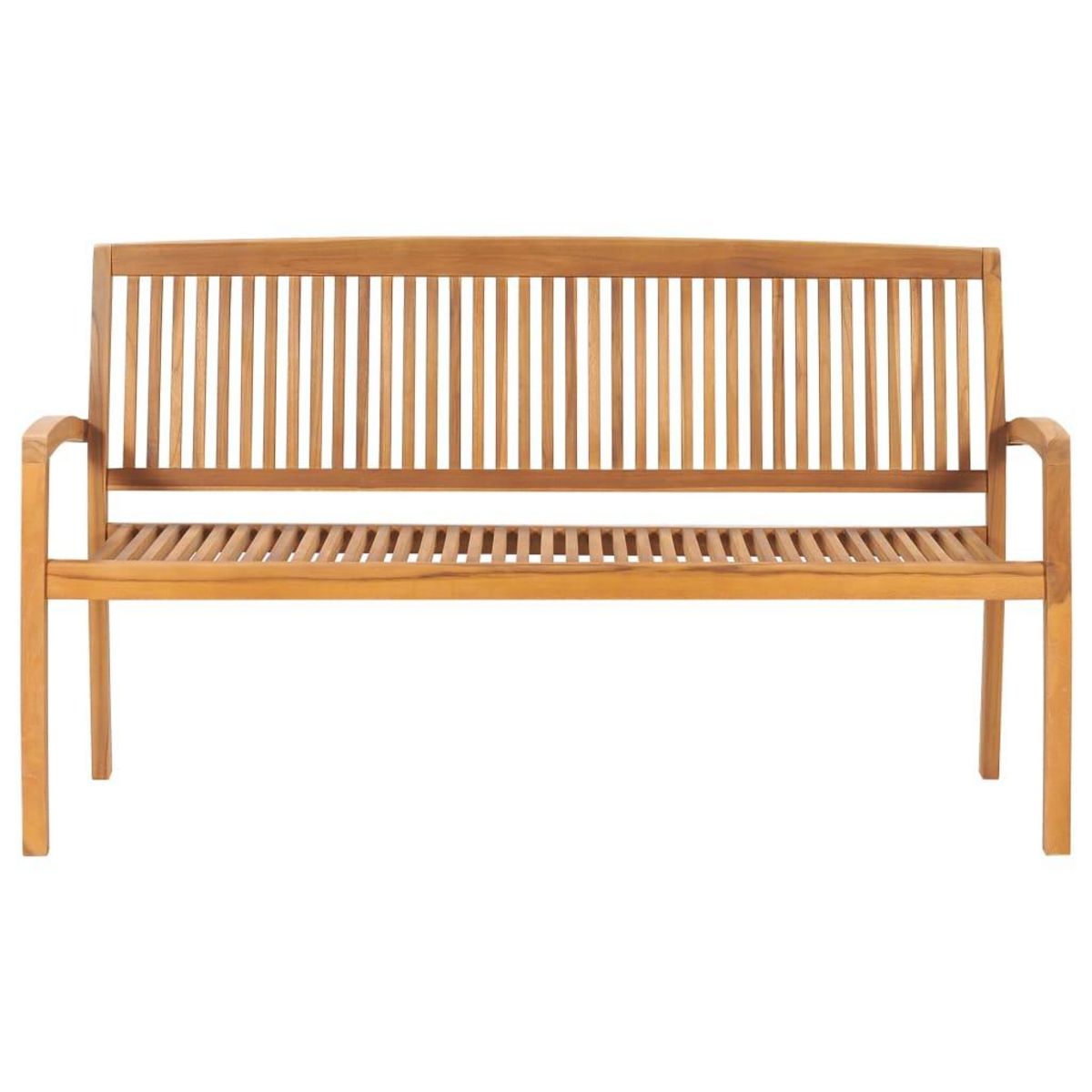 VIDAXL Banc de jardin empilable et coussin 159 cm Bois de teck massif