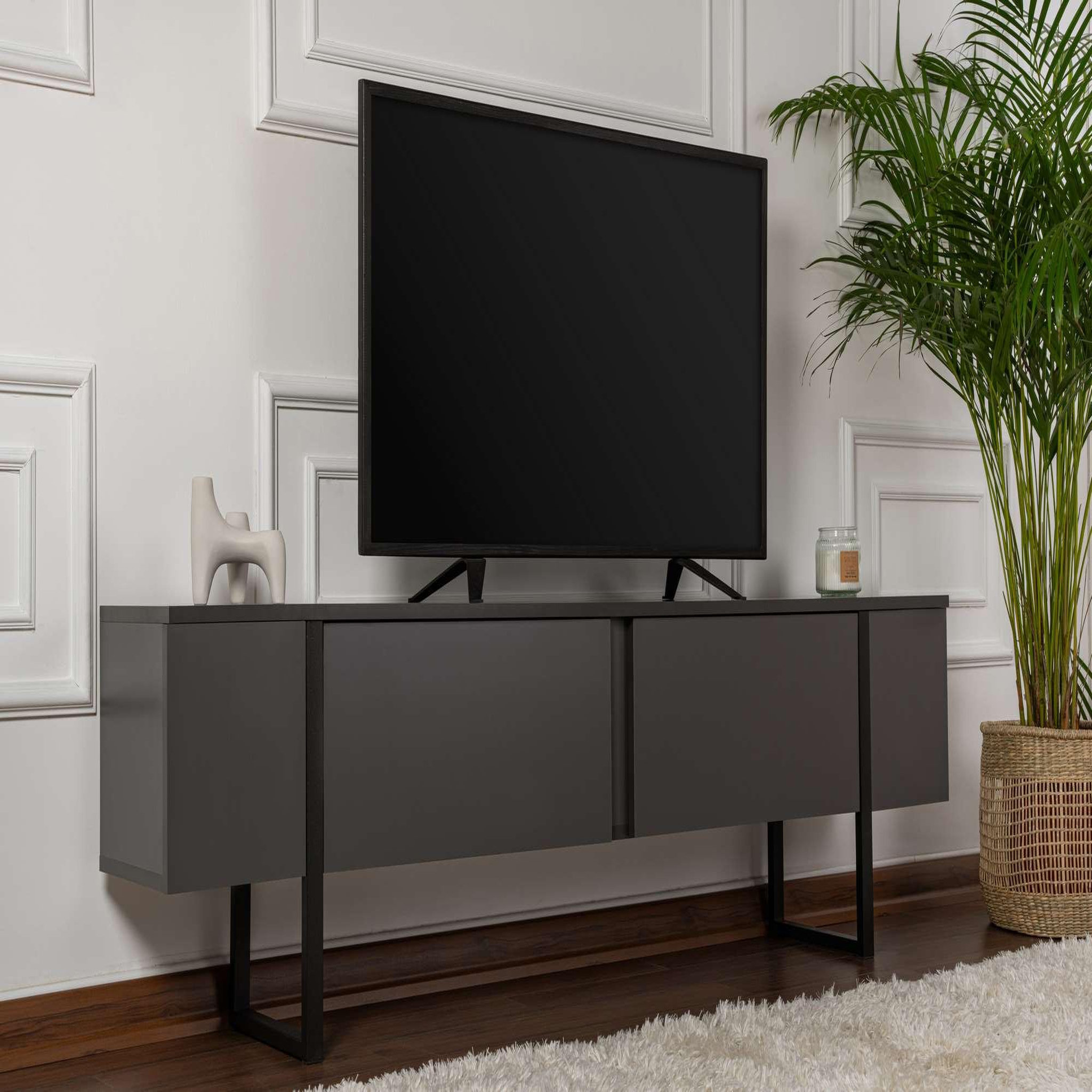 Voir la diapositive 2 : Habitat et Jardin Meuble tv en bois  serenity  180 x 30 x 50 cm - anthracite