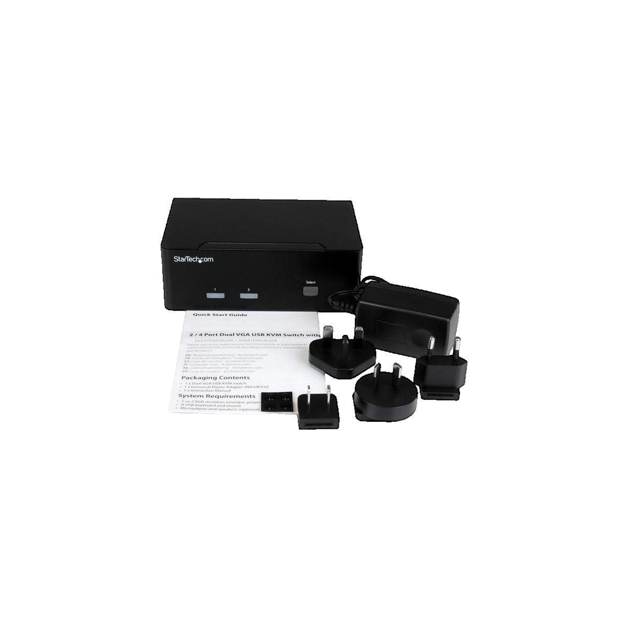 Voir la diapositive 3 : Startech Switch KVM USB double VGA StarTech avec hub USB intégré