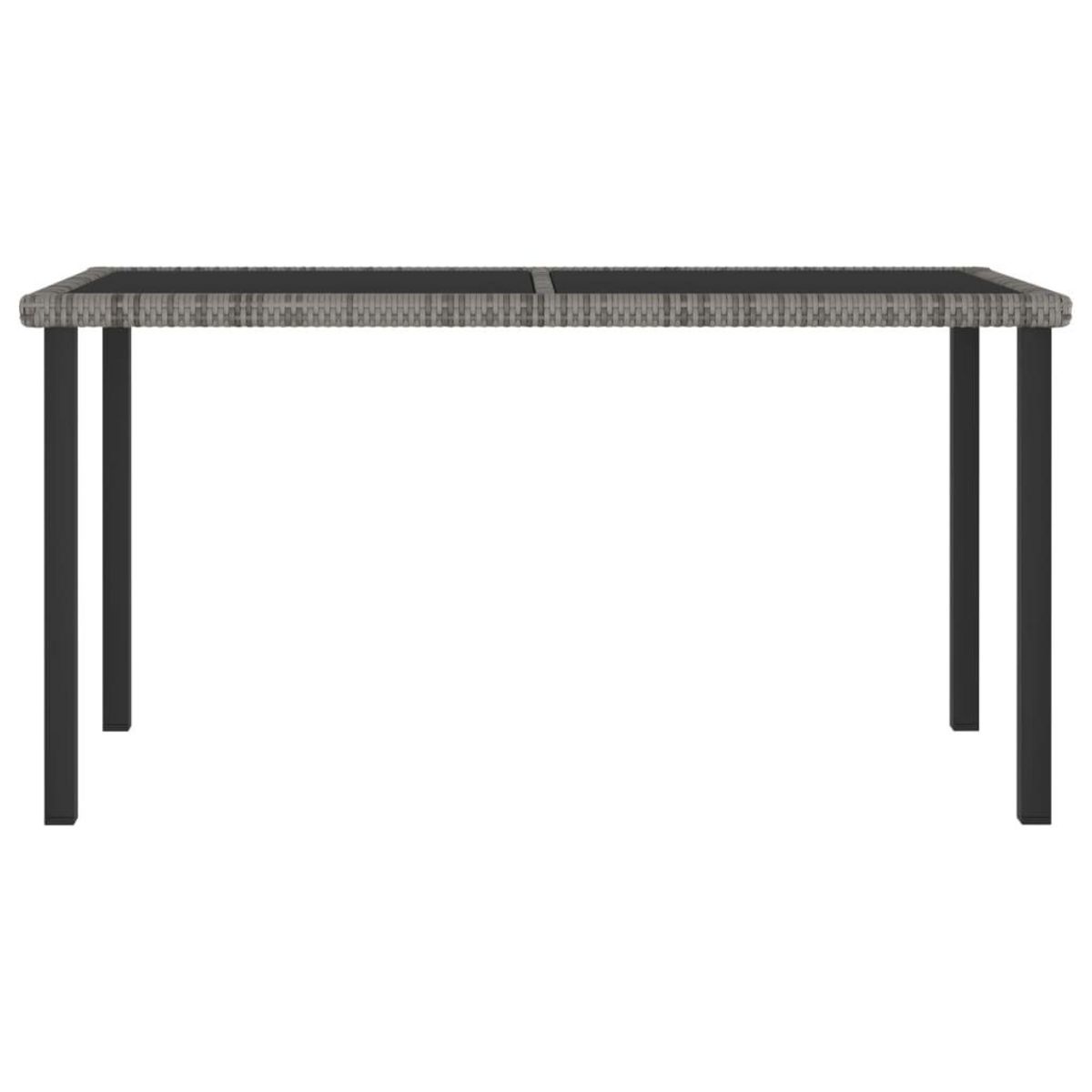 VIDAXL Table a dîner de jardin Gris 140x70x73 cm Resine tressee