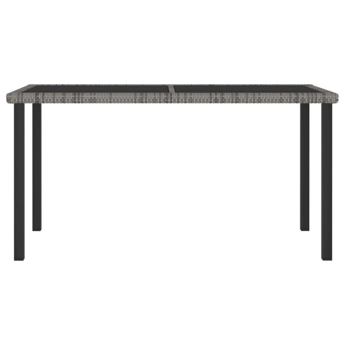 VIDAXL Table a dîner de jardin Gris 140x70x73 cm Resine tressee
