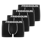 FREEGUN Lot de 4 Boxers homme microfibre. Coloris disponibles : Noir
