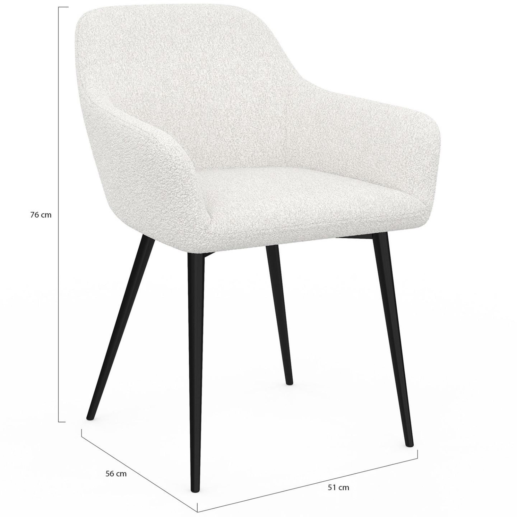Voir la diapositive 6 : ID MARKET Lot de 2 chaises de salle à manger, fauteuils de table shelia en tissu bouclette