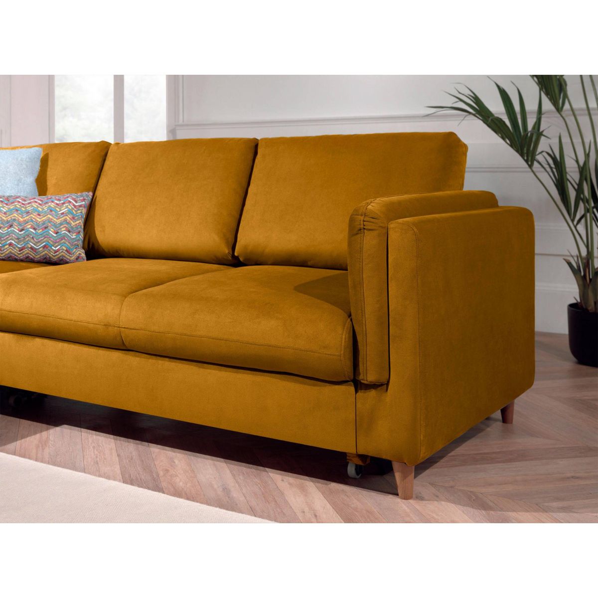 LISA DESIGN Brooke - canapé d'angle gauche - convertible - 5 places - en velours