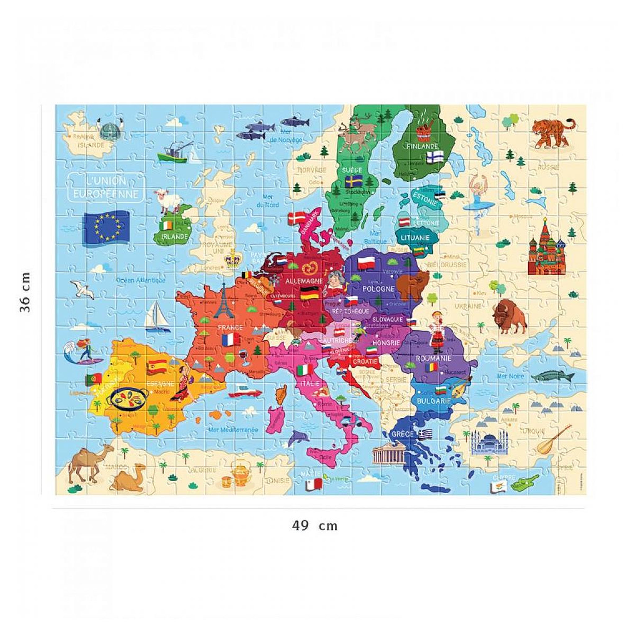 Voir la diapositive 3 : Nathan Puzzle 250p carte d'europe