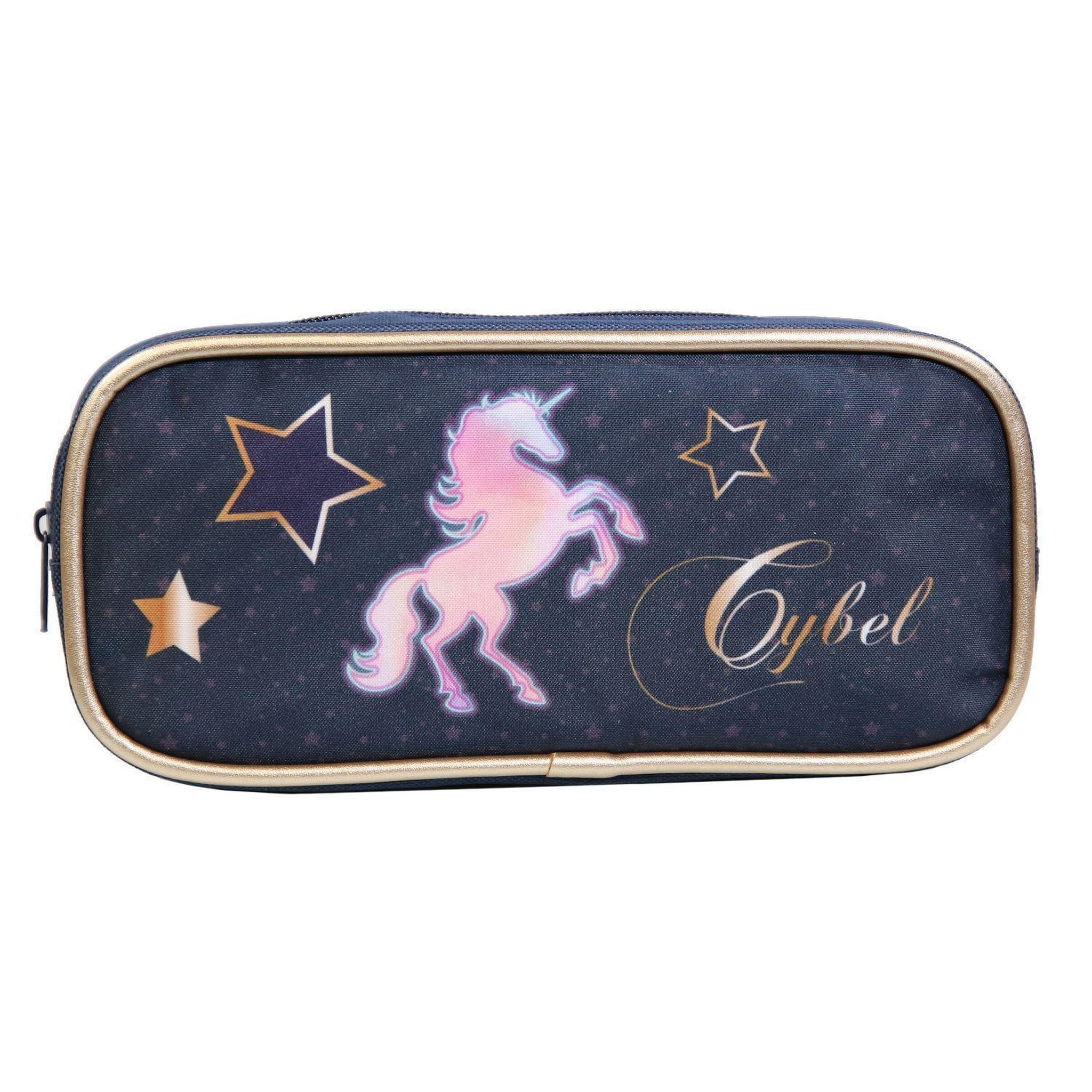 Bagtrotter Trousse scolaire rectangulaire Cybel Cheval Licorne Bleue Bagtrotter
